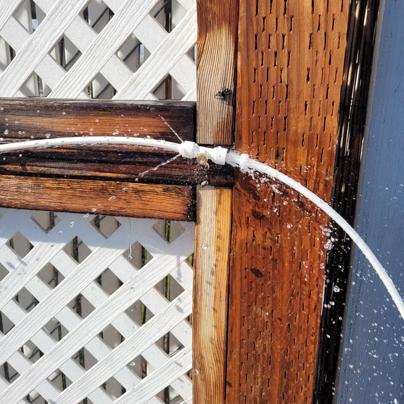 Misters for Outside Patio, 50FT|15M Outdoor Water Misting Cooling System. Backyard Mist Kit for Garden Greenhouse Fan Deck Umbrella Canopy Pool Porch Trampoline Sprinkler Park BBQ Party Accessories customer photo 2