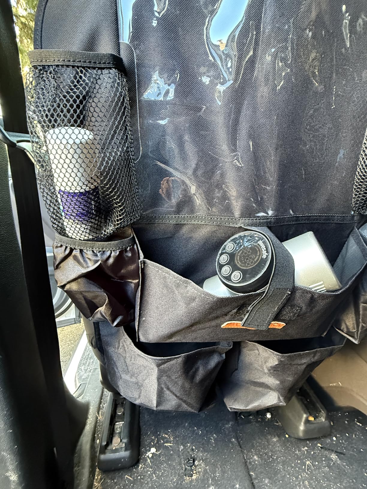 SURDOCA Upgraded Car Organizer with 11-inch Tablet Holder, 8 Pockets, Car Seat Protector for Road Trips - Car Storage and Organizers for Kids customer photo 2