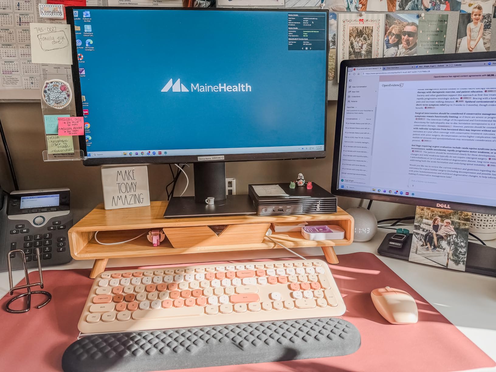 Homerays Bamboo Monitor Stand Riser, No Assembly Required Exquisite Monitor Stand with Drawer Ergonomic Height Wood Monitor Stand customer photo 1