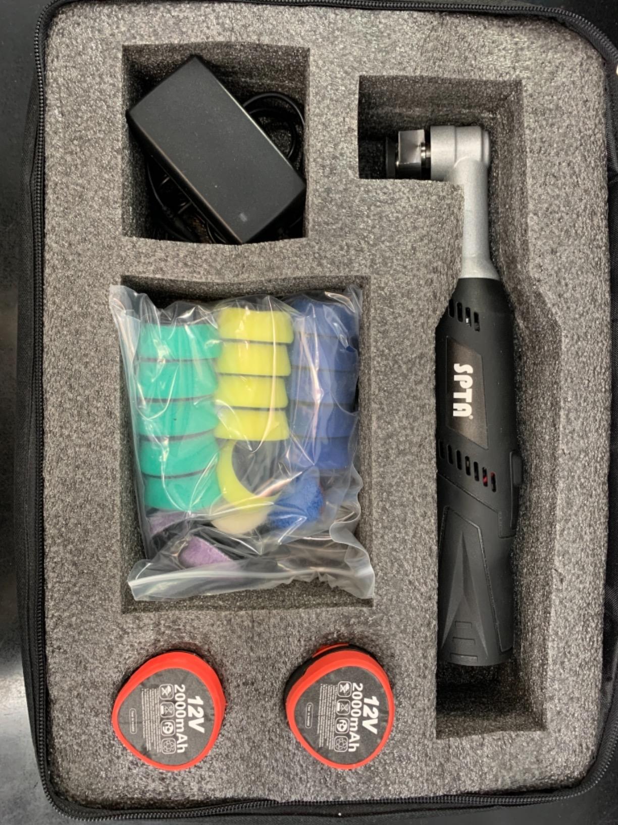 SPTA Cordless Mini Car Polisher, 12V Micro Cordless Scratches Killer Car Polisher RO/DA Mini Car Polisher for polishing, Sanding and Cleaning customer photo 1