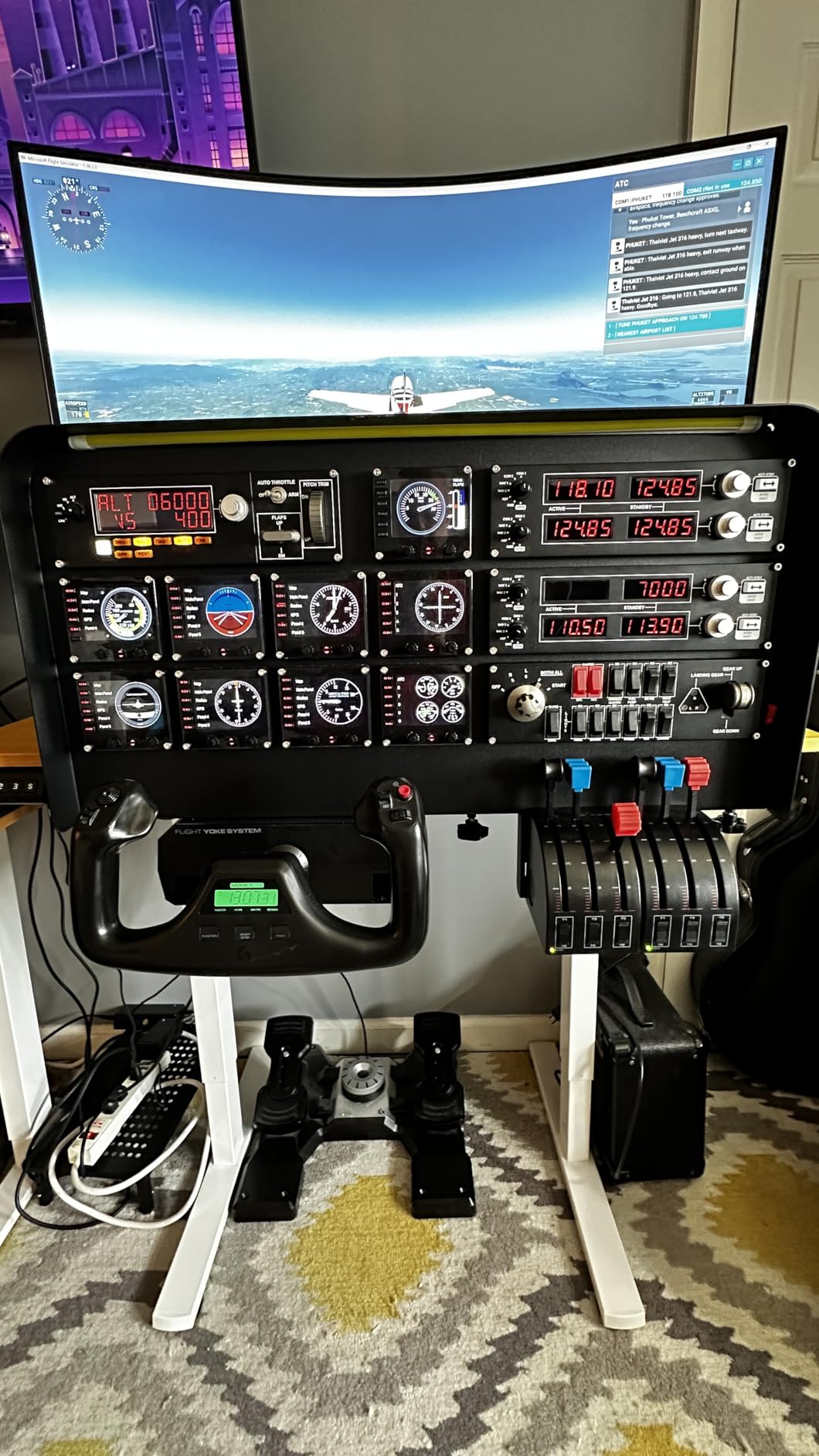 Meza Flight Simulator Cockpit, wheel stand pro flight simulator cockpit Kit - Pre-Cut Flight Sim Mounting Set - Compatible with Logitech, Saitek & Honeycomb Yokes, Throttle Panels customer photo 1