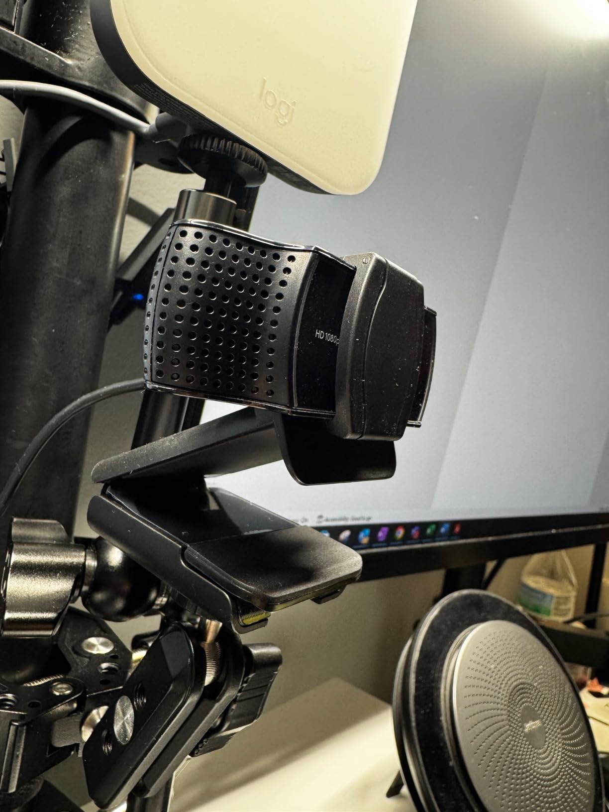 ienza Lens Shutter Privacy Cover for Logitech C920 C930e c922x and Similar Webcams (Webcam Camera Cover Only, Webcam not Included) customer photo 1