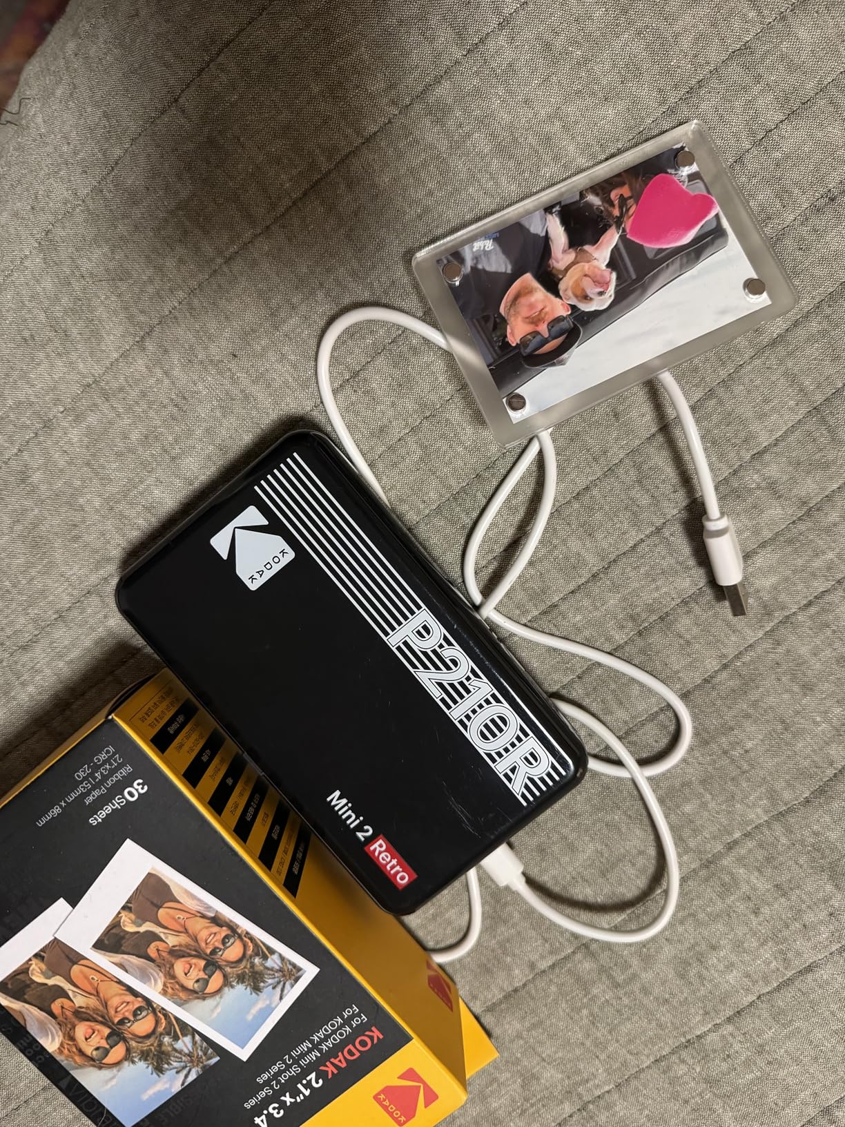 KODAK Mini 2 Retro 2x3 Portable Photo Printer, 38 Sheets, Bluetooth Smartphone Printer for iPhone & Android, 4PASS Dye Sublimation, White customer photo 2