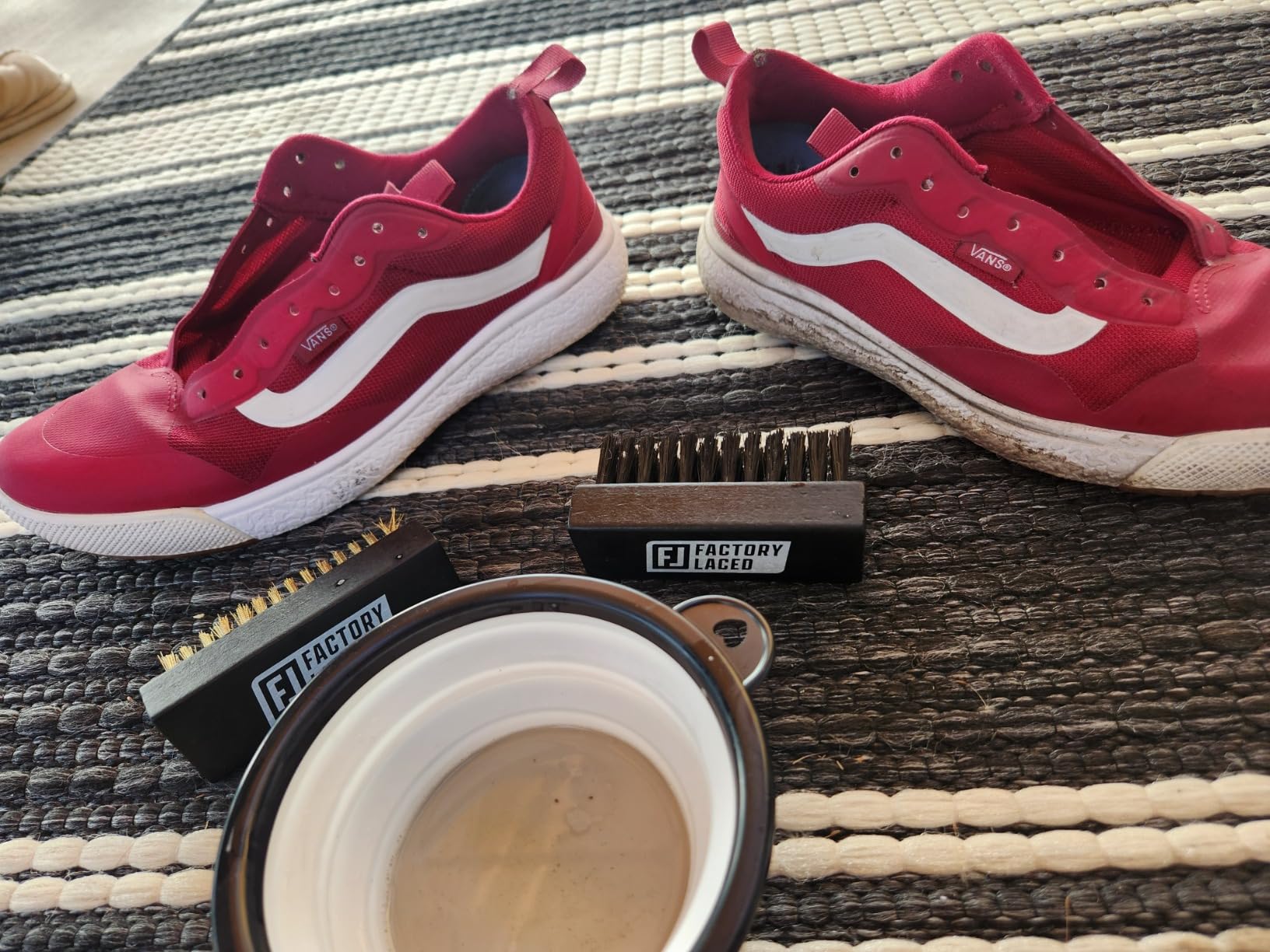 Shoe Cleaning Kit - Complete Sneaker Cleaner with 4 Brushes, 8oz Solution, Shoe Trees & Microfiber Towel - Works on Leather, Suede, Canvas & Mesh customer photo 2