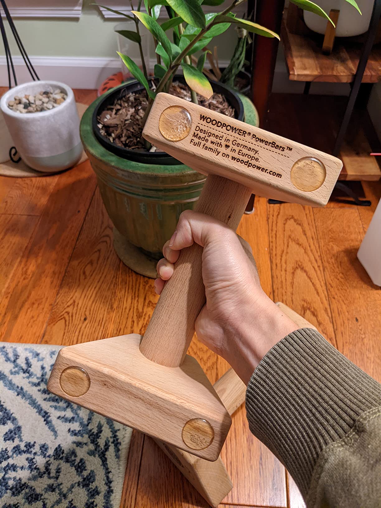 WOODPOWER PowerBars, Wooden Parallettes Push Up Bars, Joint-Friendly Beech Wood Calisthenics Equipment for Home, Durable Handstand Trainer Push Up Handles for Floors customer photo 1