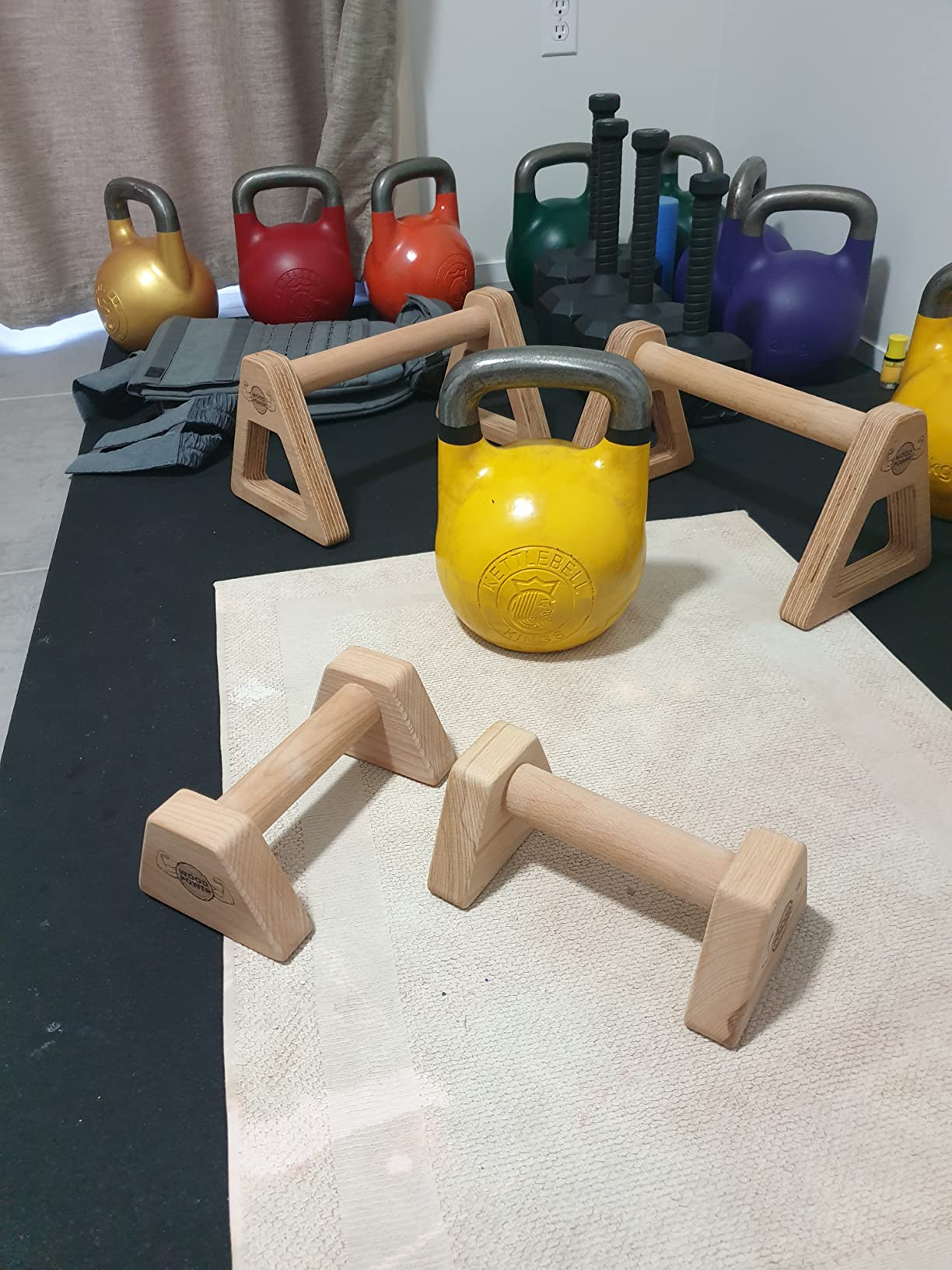 WOODPOWER PowerBars, Wooden Parallettes Push Up Bars, Joint-Friendly Beech Wood Calisthenics Equipment for Home, Durable Handstand Trainer Push Up Handles for Floors customer photo 2