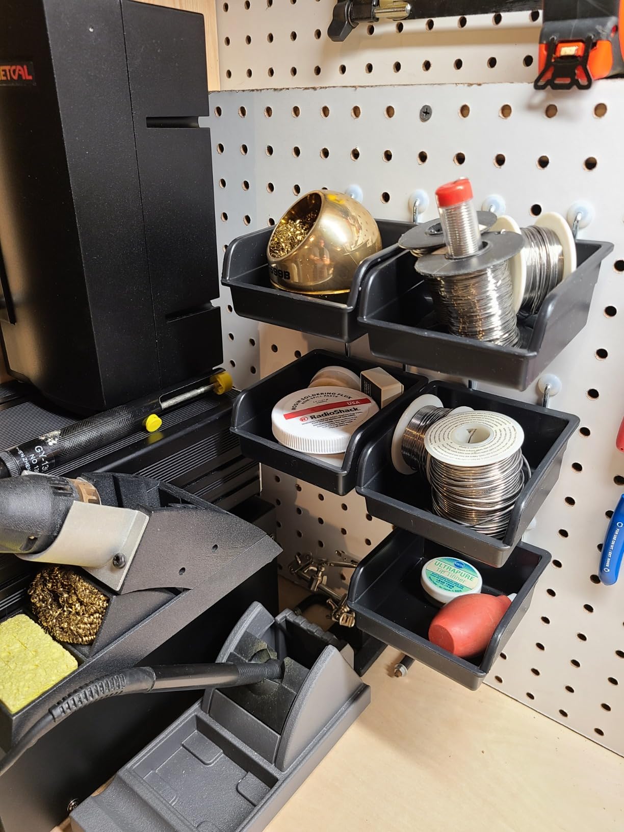 FRIMOONY Pegboard Bins with Hooks and Labels, for Organizing Accessories, 10 Packs, Black customer photo 2