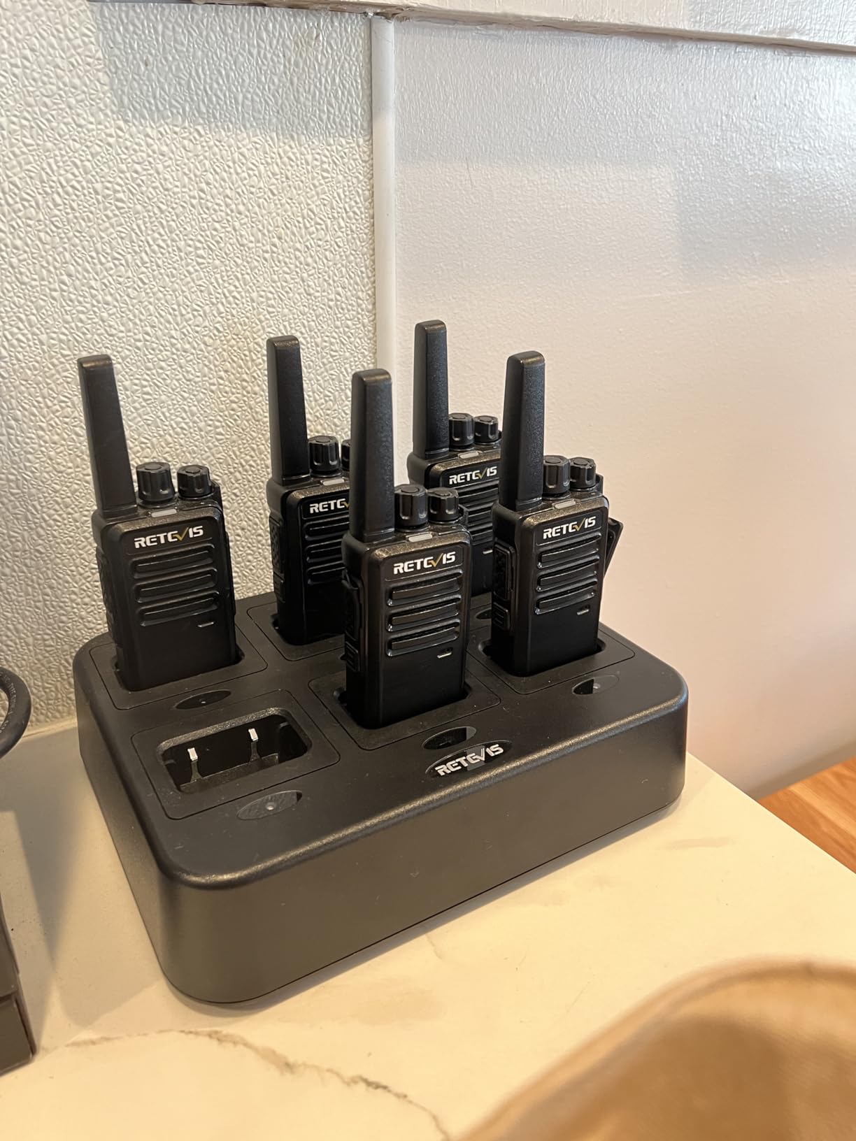 Retevis RT68 Walkie Talkies with Earpiece, Portable FRS Two-Way Radios Rechargeable, with 6 Way Multi Unit Charger, Hands Free, Long Range, Rugged 2 Way Radios 6 Pack for Adults School Church customer photo 1