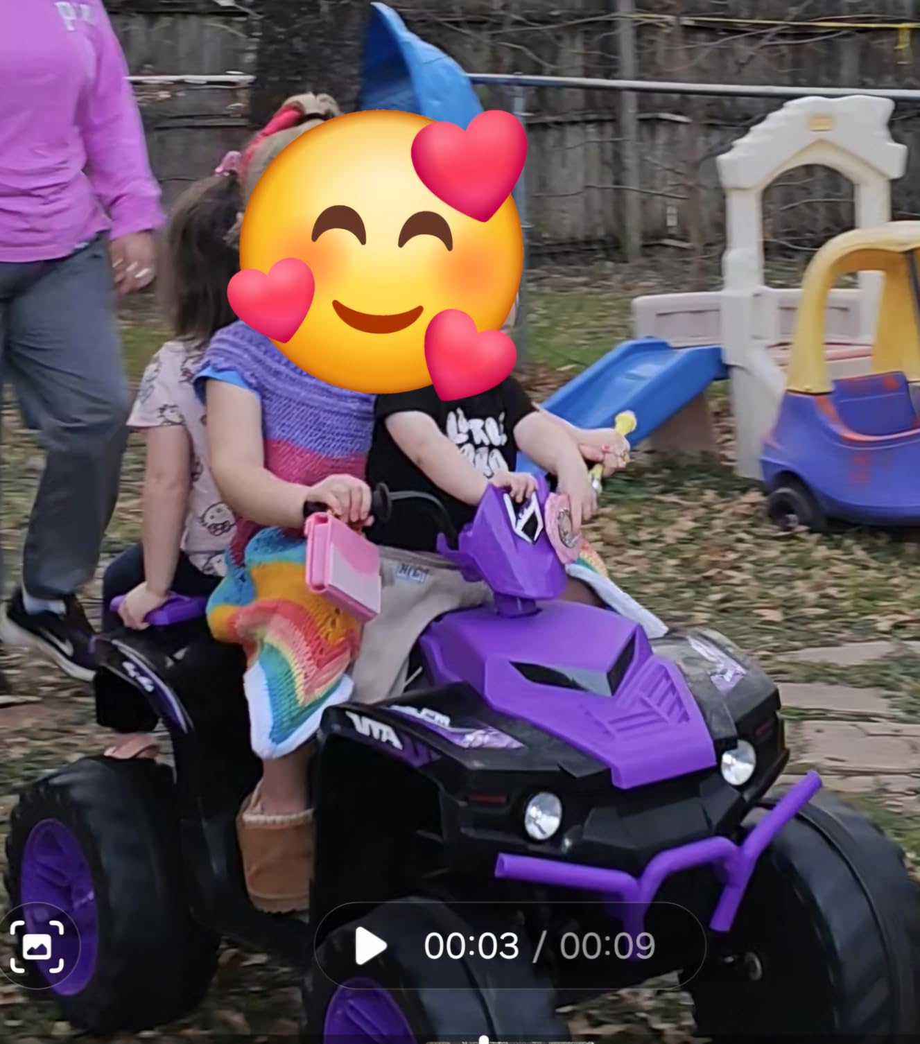 Costzon Kids ATV, 12V Battery Powered Electric Vehicle w/LED Lights, High & Low Speed, Horn, Music, USB, Treaded Tires, Ride on Car 4 Wheeler Quad for Boys & Girls Gift, Ride on ATV (Red) customer photo 1