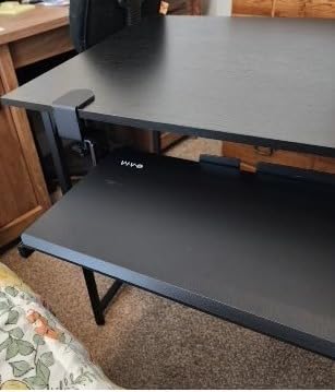 VIVO Large Height Adjustable Under Desk Keyboard Tray, C-clamp Mount System, 27(33 Including Clamps) x 11 inch Slide-Out Platform for Typing, Black, MOUNT-KB05HB customer photo 1