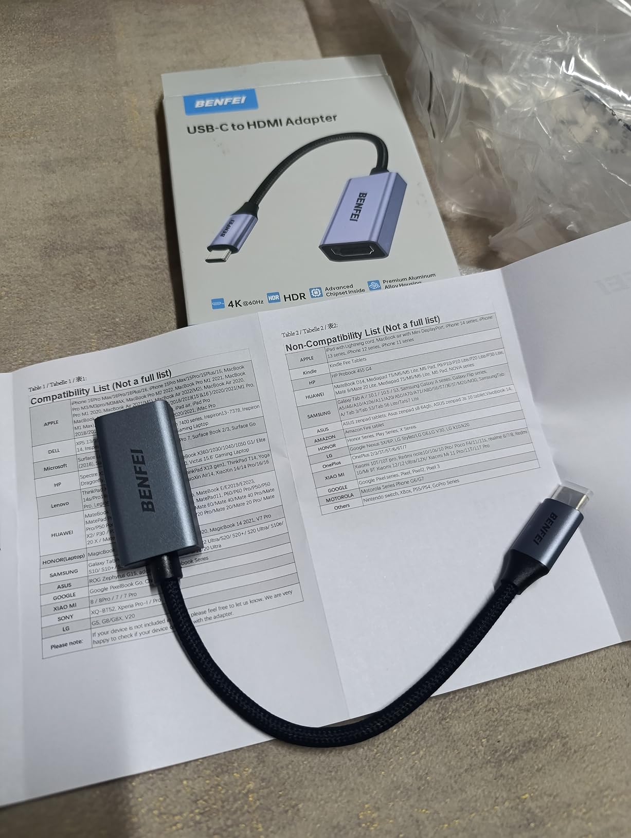 BENFEI USB C to HDMI Adapter 4K@60Hz, USB Type-C to HDMI Adapter [Thunderbolt 3/4/5 Compatible] with iPhone 15 Pro/Max, MacBook Pro/Air 2023, iPad Pro, iMac, S23, XPS 17, Surface Book customer photo 1