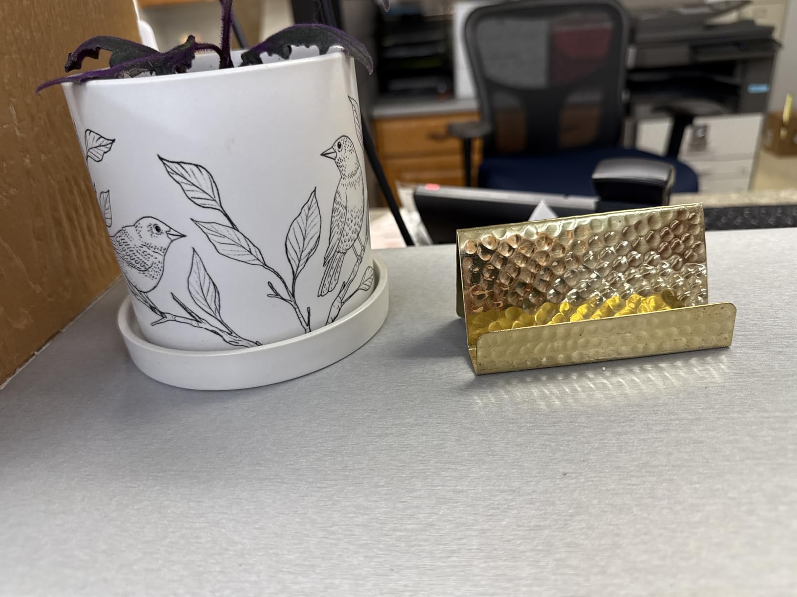 GoCraft Business Card Holder Stand | Fits 20-30 Business Cards (Pure Brass) customer photo 1