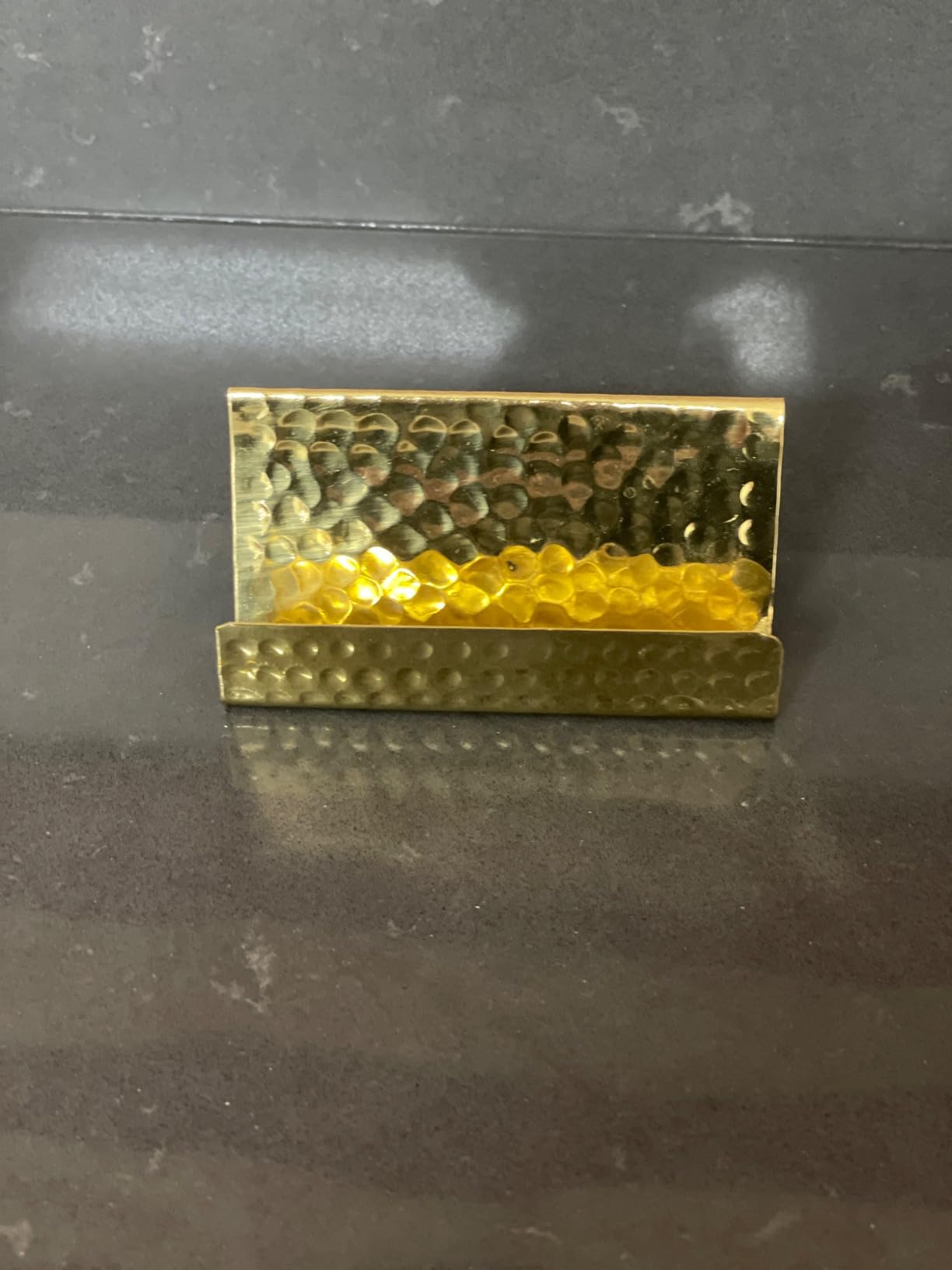 GoCraft Business Card Holder Stand | Fits 20-30 Business Cards (Pure Brass) customer photo 2