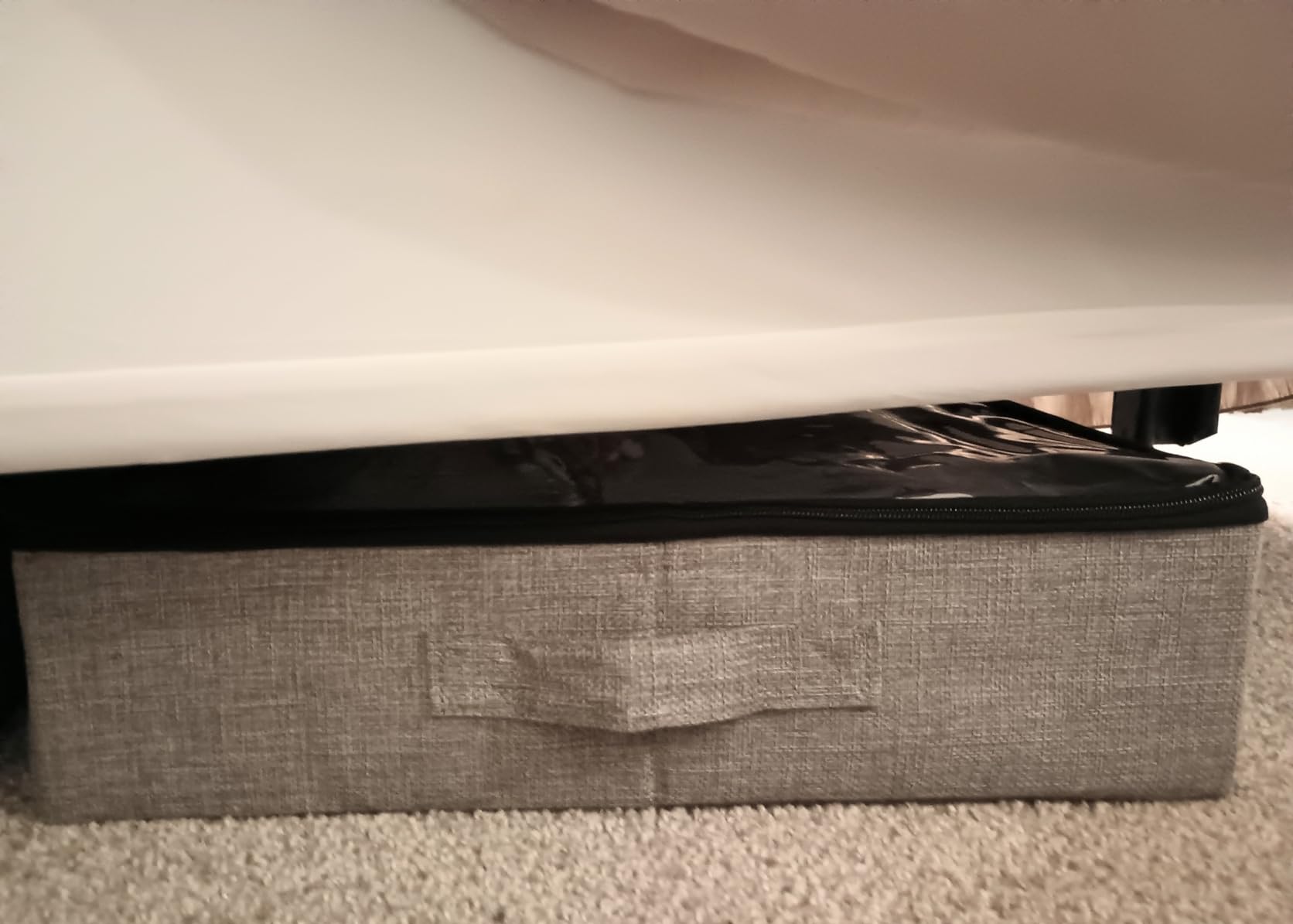 storageLAB Under Bed Storage Containers, Low Profile Underbed Organizers with Sturdy Handles, Dual Zippers, and Clear Windows, Ideal for Clothes, Pillows, and Blankets - 2 Pack, Low Profile, Gray customer photo 2