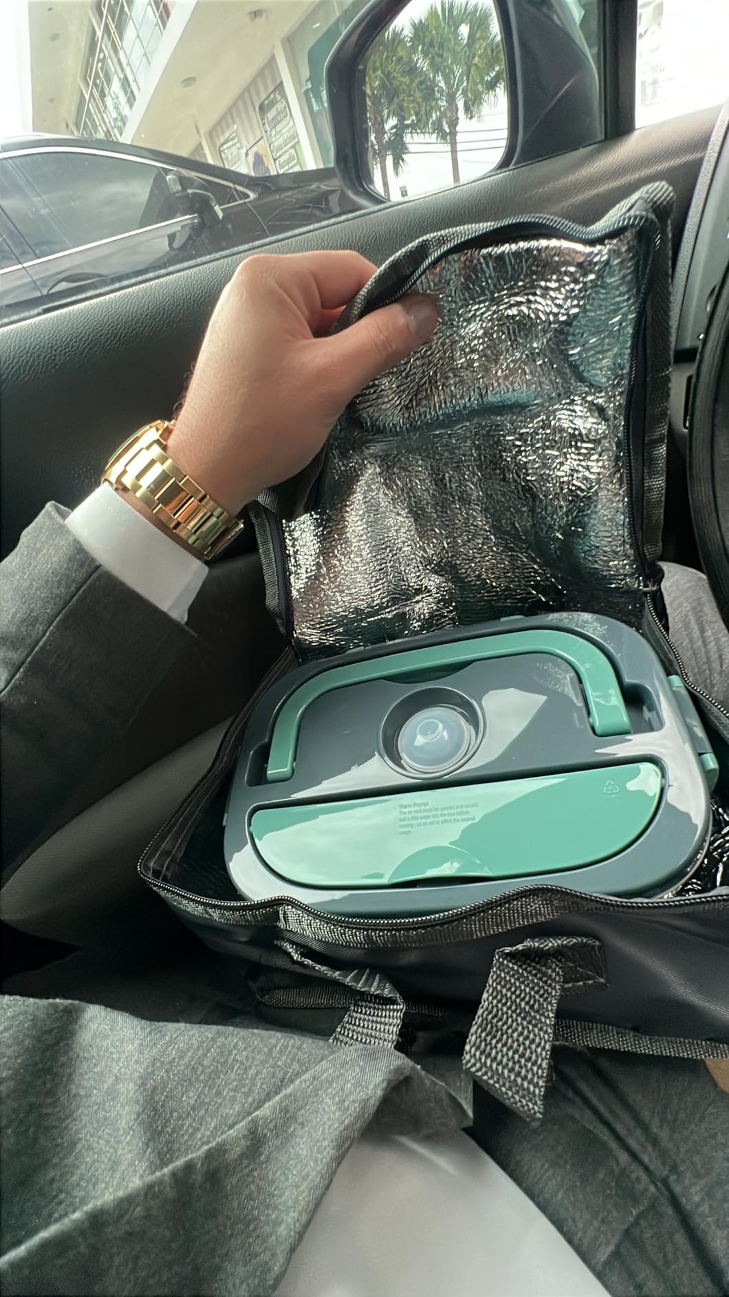 Herrfilk Electric Lunch Box Food Heater, 3 in 1 Ultra Quick Heated Lunch Boxes for Adults, 12V/24V/110V Portable Food Warmer for Car/Truck/Office With Fork Spoon and Insulated Carry Bag customer photo 1