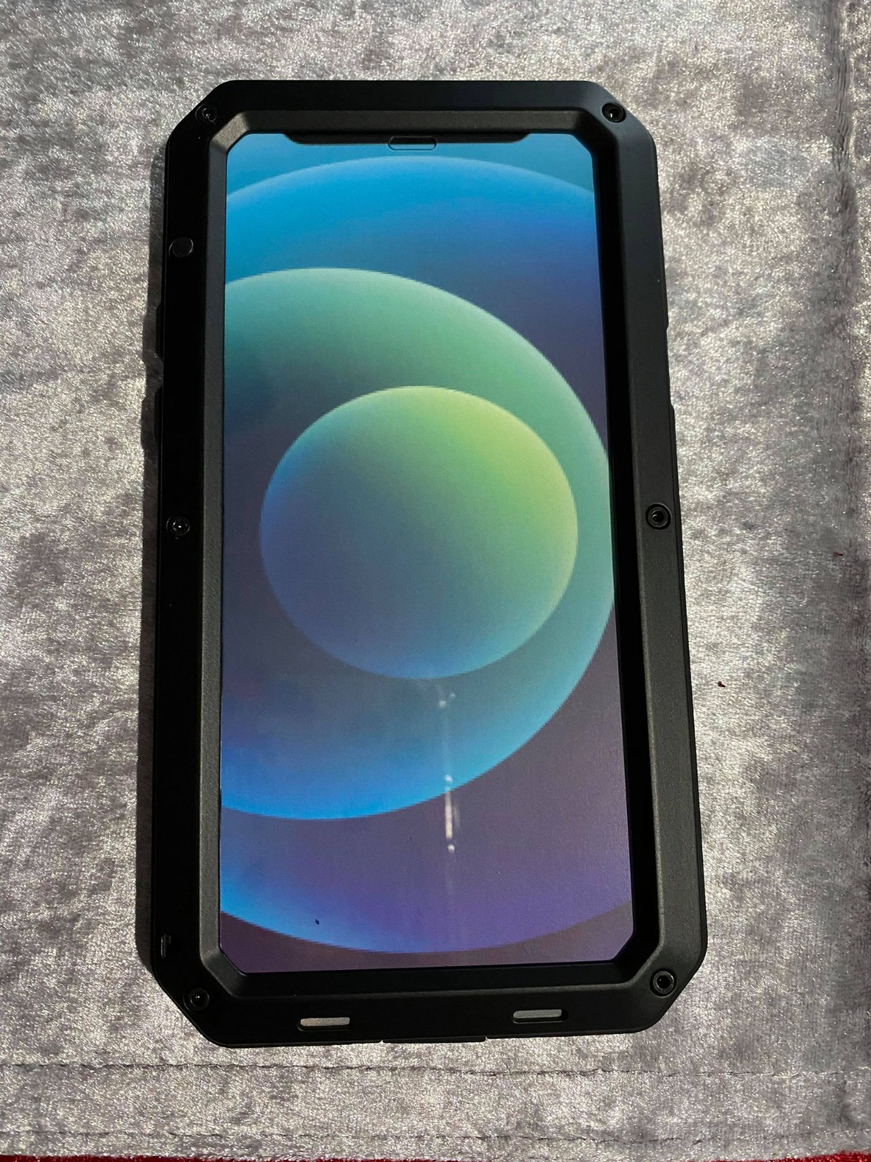 Marrkey for iPhone 12 Case,Full Body Protective Cover Heavy Duty Shockproof Tough Armour Aluminum Alloy Metal Case with Silicone Built-in Screen Protector for Apple iPhone 12 Pro 6.1 Inch - Black customer photo 1