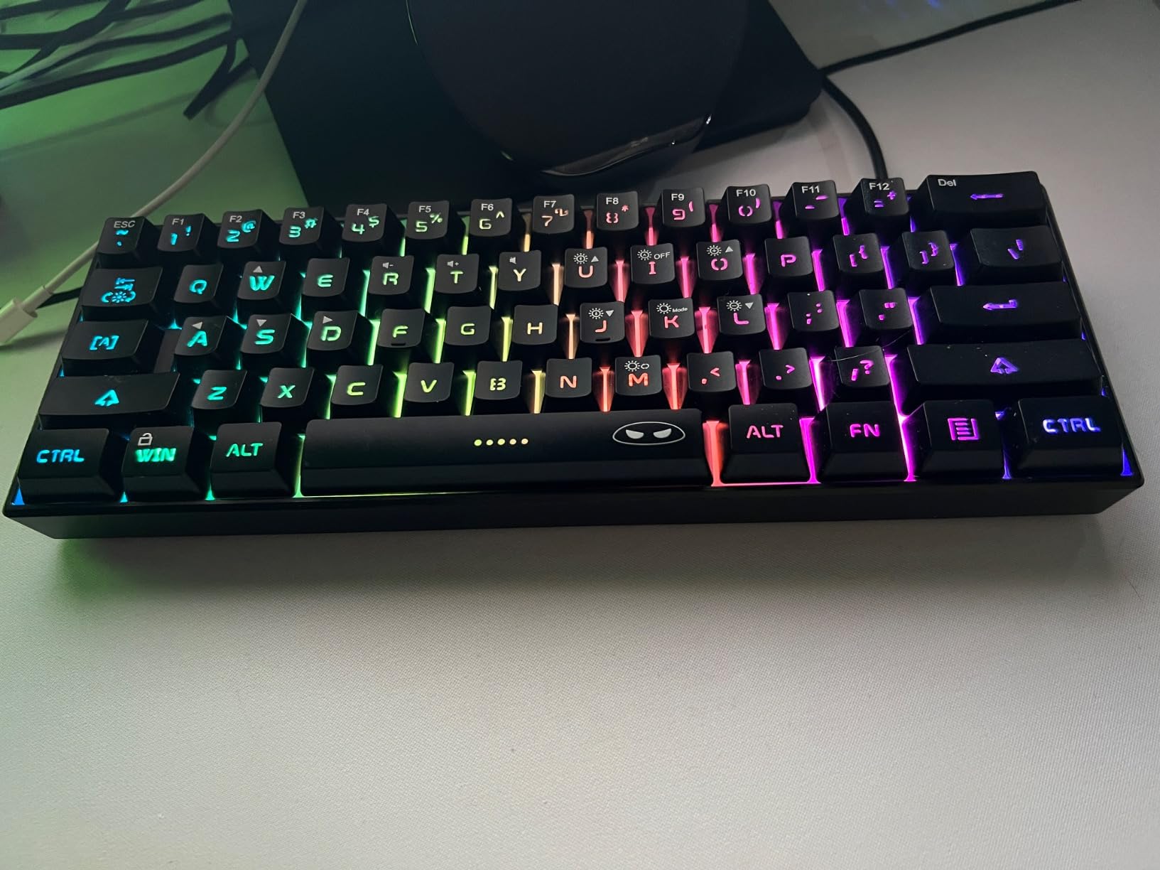 MageGee Mini 60% Gaming Keyboard, Upgrade RGB Backlit 61 Key Ultra-Compact Keyboard, TS91 Ergonomic Waterproof Mechanical Feeling Office Computer Keyboard for PC, MAC, PS4, Xbox ONE Gamer(White) customer photo 2