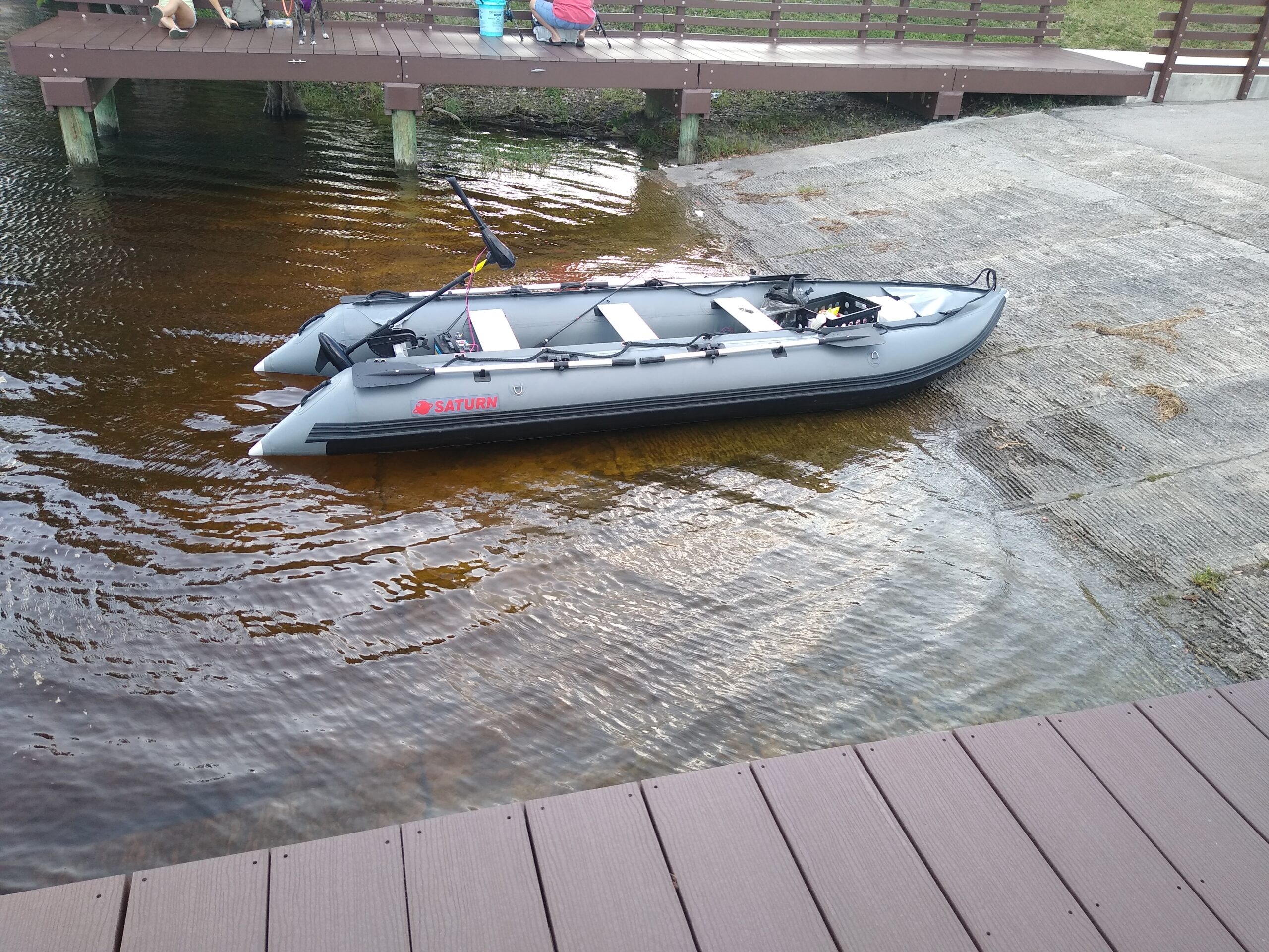 Goplus Electric Trolling Motor 8 Speed, Boat Fishing Motor w/Telescoping Handle, Two-bladed Propeller, LED Battery Indicator and 36