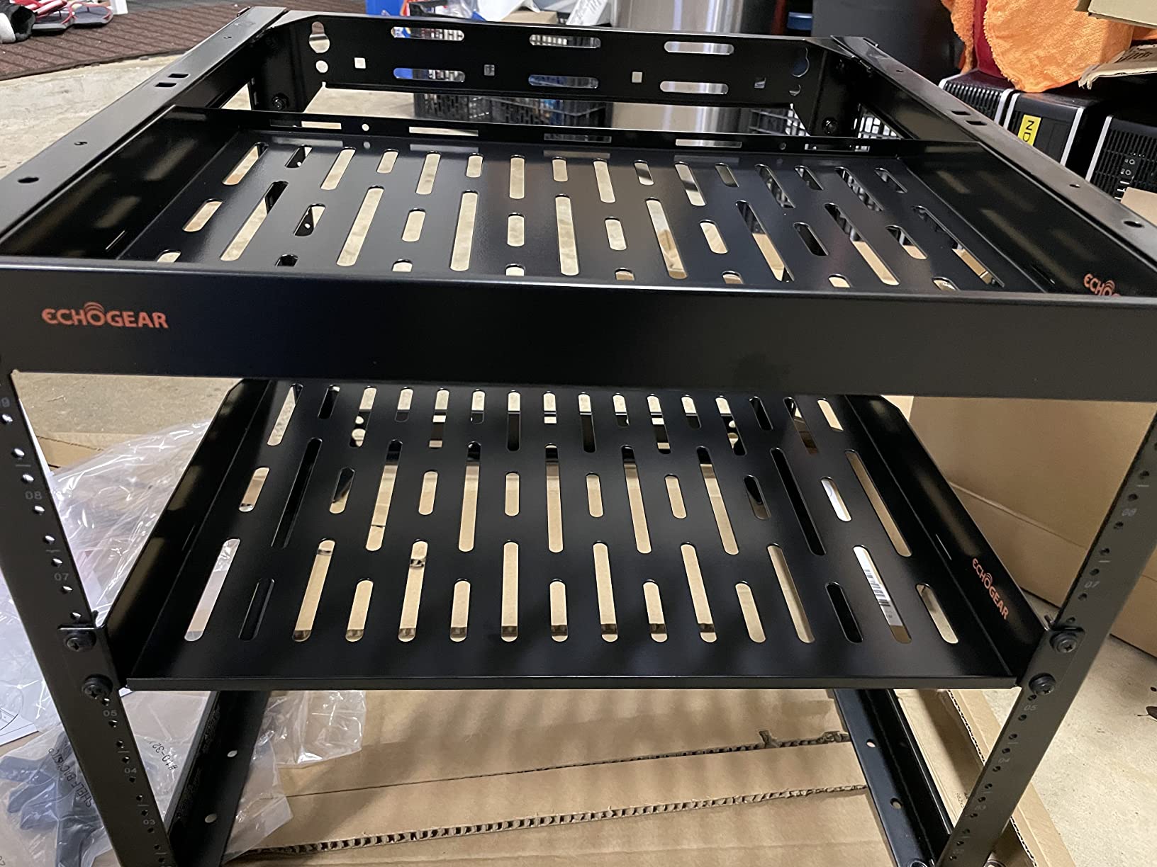 ECHOGEAR 10U Network Rack - Wall Mountable Heavy Duty 4 Post Design Holds All Your Networking & AV Gear - Open Frame Design Includes 2 1U Vented Shelves customer photo 2