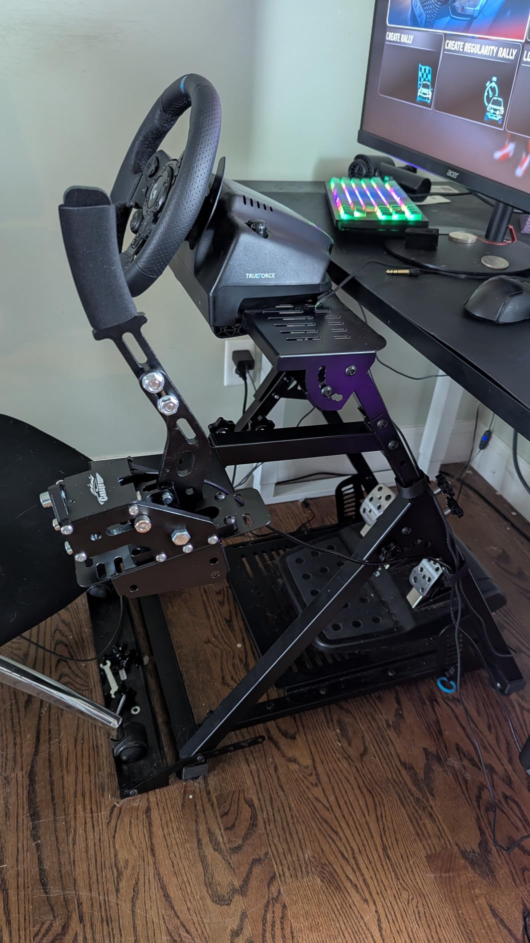 CNRAQR PC Racing Game USB Handbrake for 16Bit SIM for Racing Games, Compatible with G27 G29 G923 T500 T300 Simulate Linear Handbrake-Excluding Installation Bracket(Only PC System) customer photo 2