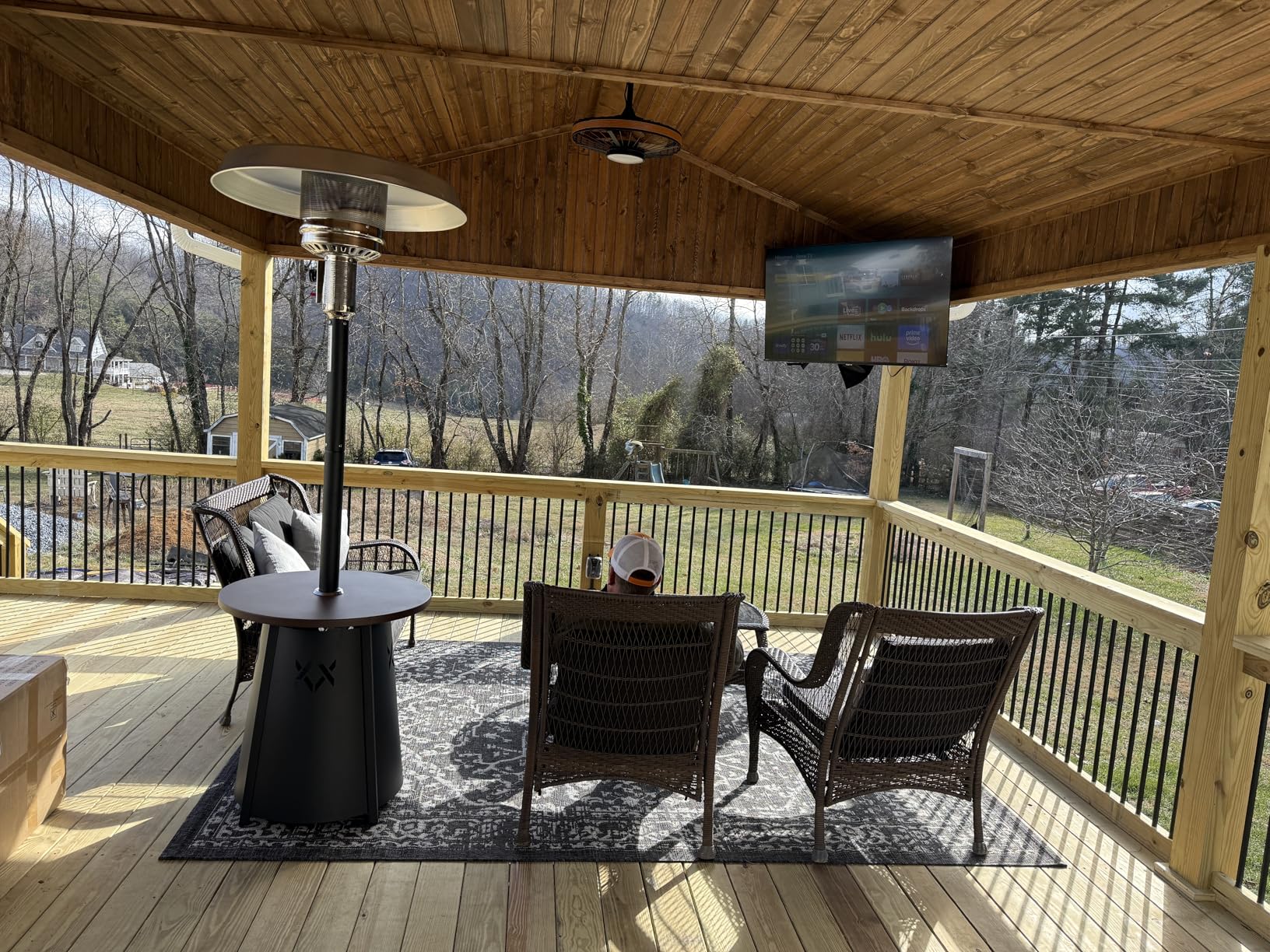 Pamapic Patio Heater with Cover, 48,000 BTU Pyramid Flame Outdoor Heater Quartz Glass Tube customer photo 1
