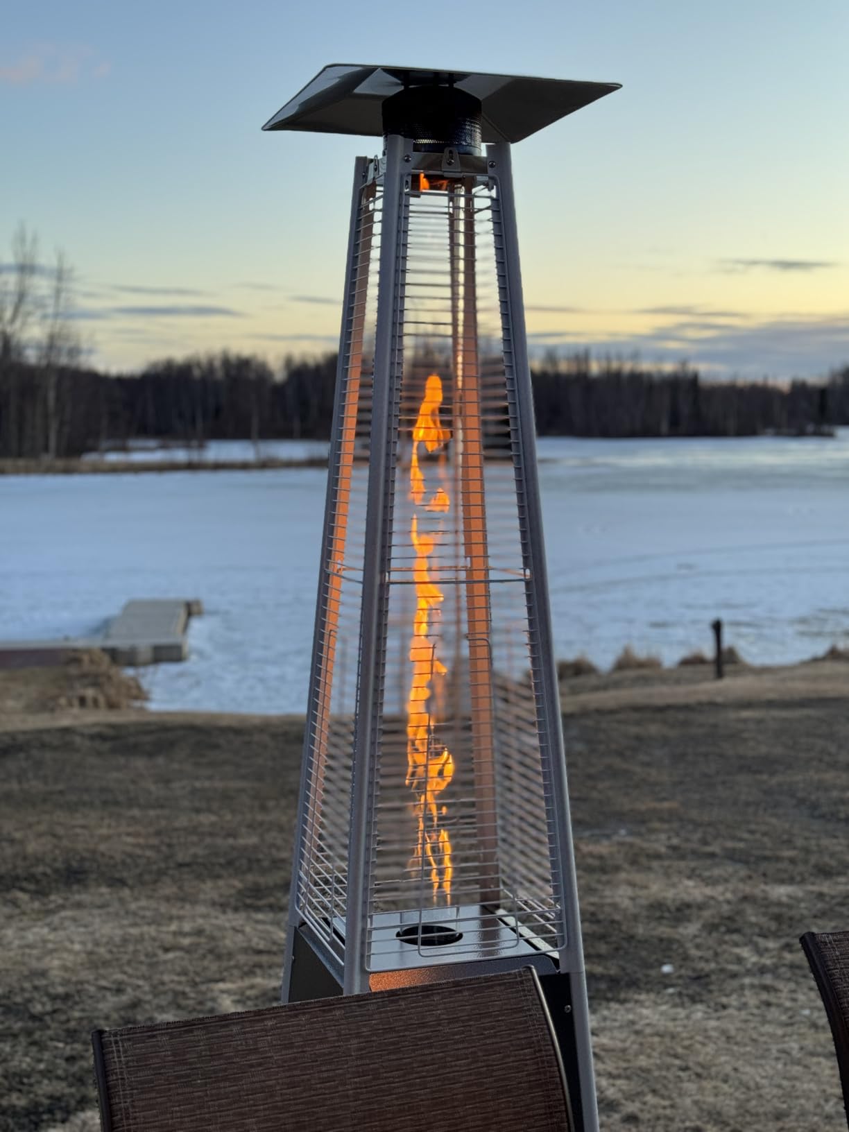Pamapic Patio Heater with Cover, 48,000 BTU Pyramid Flame Outdoor Heater Quartz Glass Tube customer photo 2