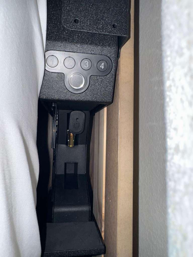 Biometric Slider Handgun Gun Safe for Nightstand, Desk, Bed Side, Truck - Auto Sliding Door Hand Gun Safe for Pistol customer photo 1