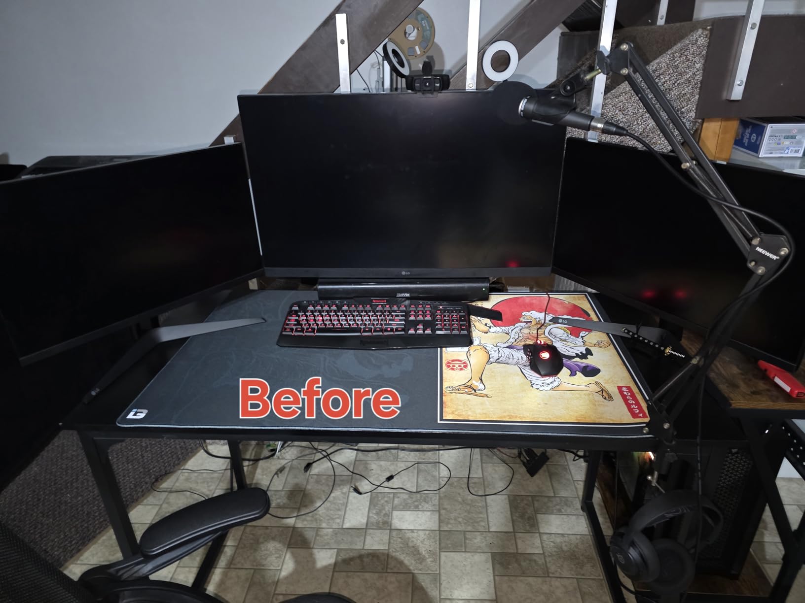 MOUNTUP Triple Monitor Mount for 17-32 inch Screens, Full Motion Triple Monitor Stand, 3 Monitors Desk Mount Holds 4.4-19.8 lbs Each, Clamp & Grommet Mounting, Black customer photo 2