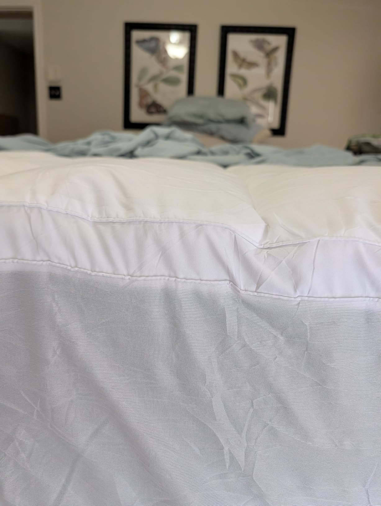 ELEMUSE Queen Mattress Topper for Back Pain, Extra Thick Mattress Pad Cover, Plush Soft Pillowtop with Elastic Deep Pocket, Overfilled Down Alternative Filling customer photo 2