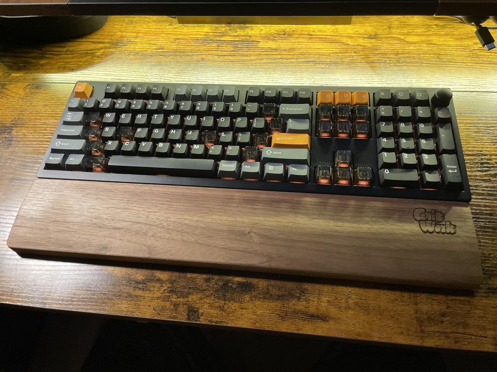 Faluber Wooden Wrist Rest, 17.3-inch Length and 20mm Thickness for Full-Sized Keyboard, Walnut Wood Palm Rest customer photo 2