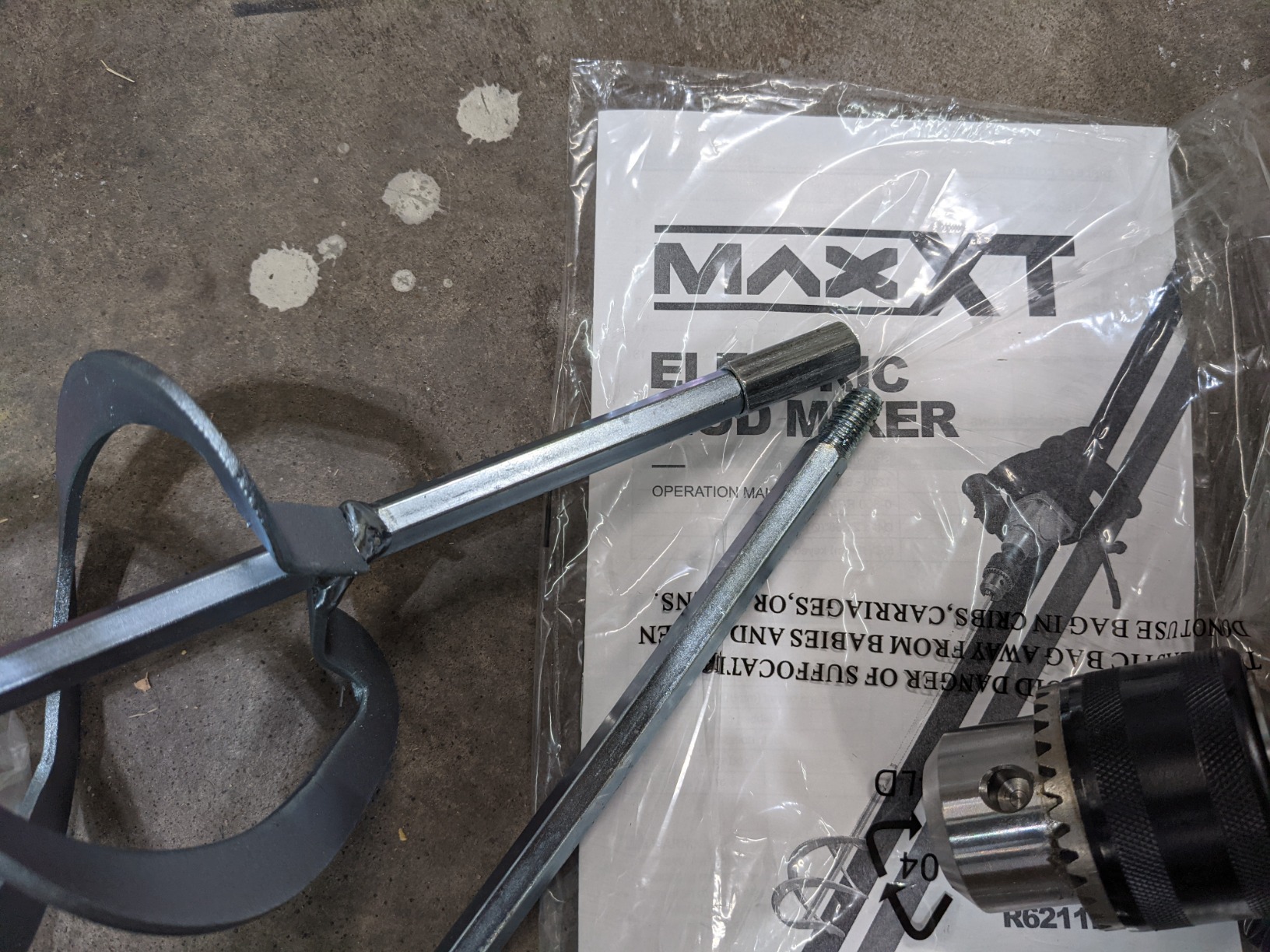 MAXXT Mixer 12A Single Paddle Concrete/Mortar Mixer, 5/8