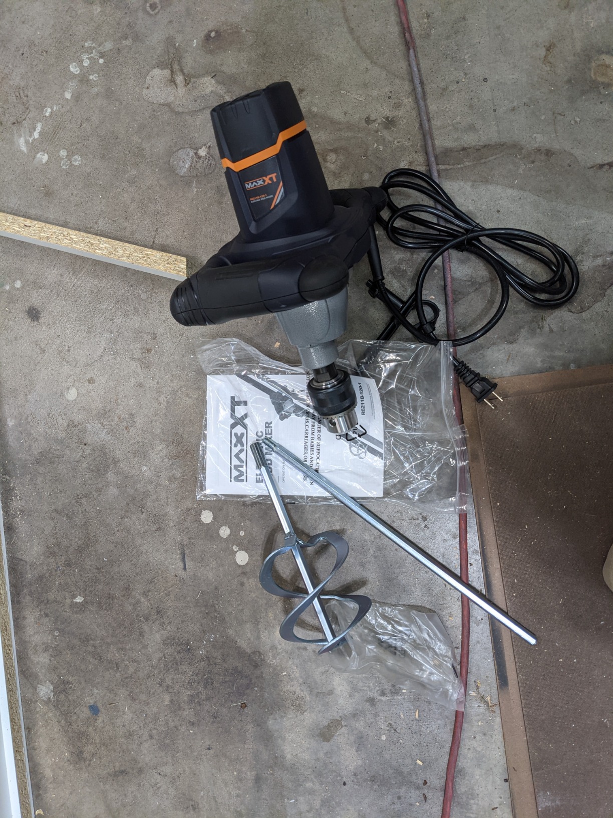 MAXXT Mixer 12A Single Paddle Concrete/Mortar Mixer, 5/8