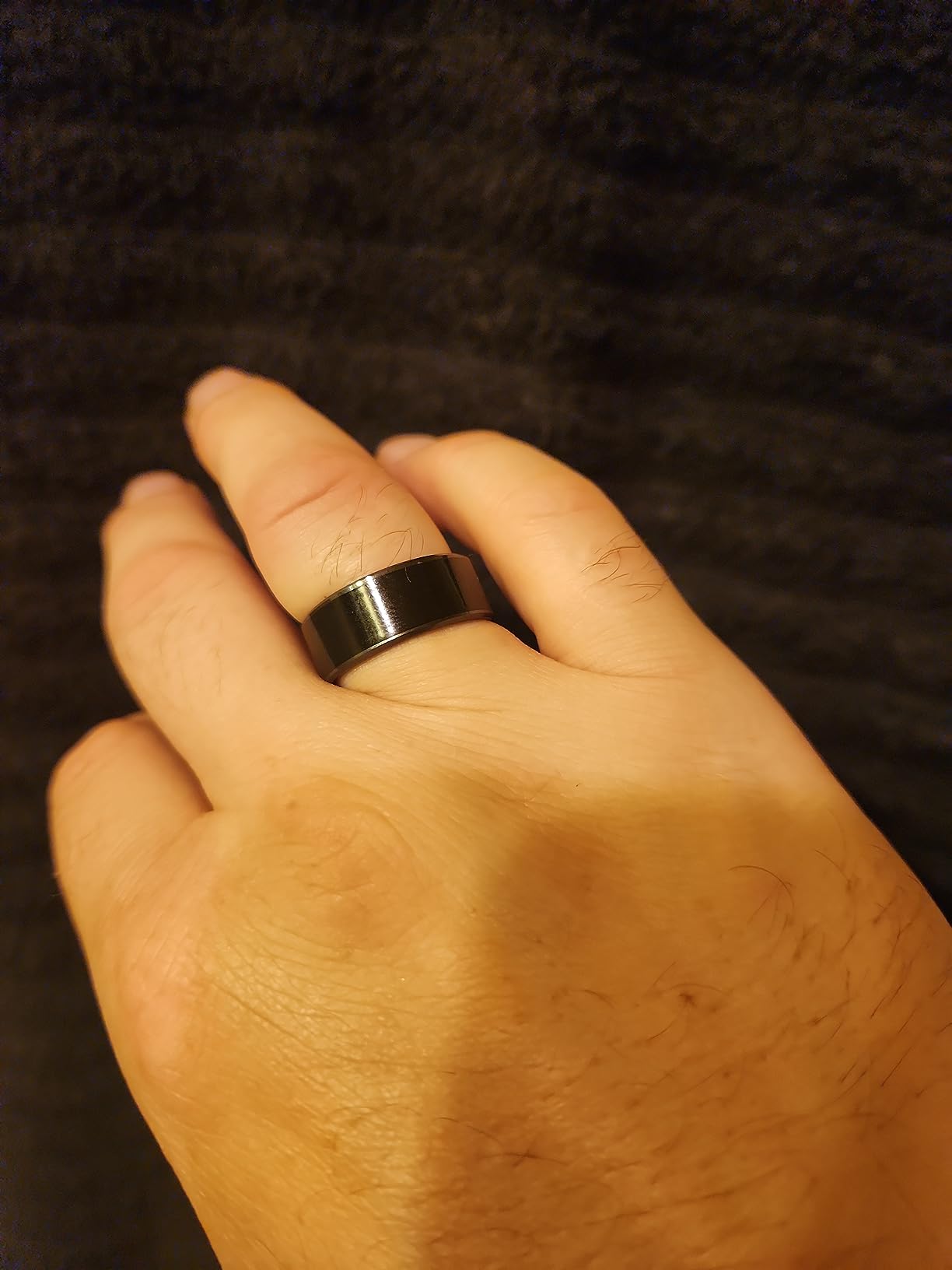 Waterproof Ceramic NFC Ring, NFC Forum Type 2 215 496 Bytes Chip Universal for Mobile Phone, All-Round Sensing Technology Wearable Wide Surface Fashion Ring customer photo 1