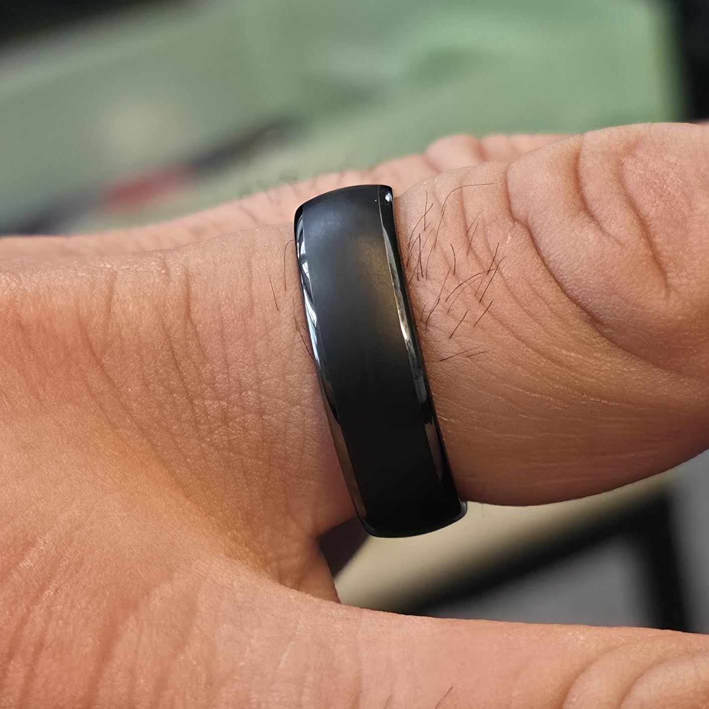 T5577 or UID chip RFID Black Ceramics Smart Finger rewrite Ring 125KHZ/13.56MHZ Wear for Men or Women customer photo 1