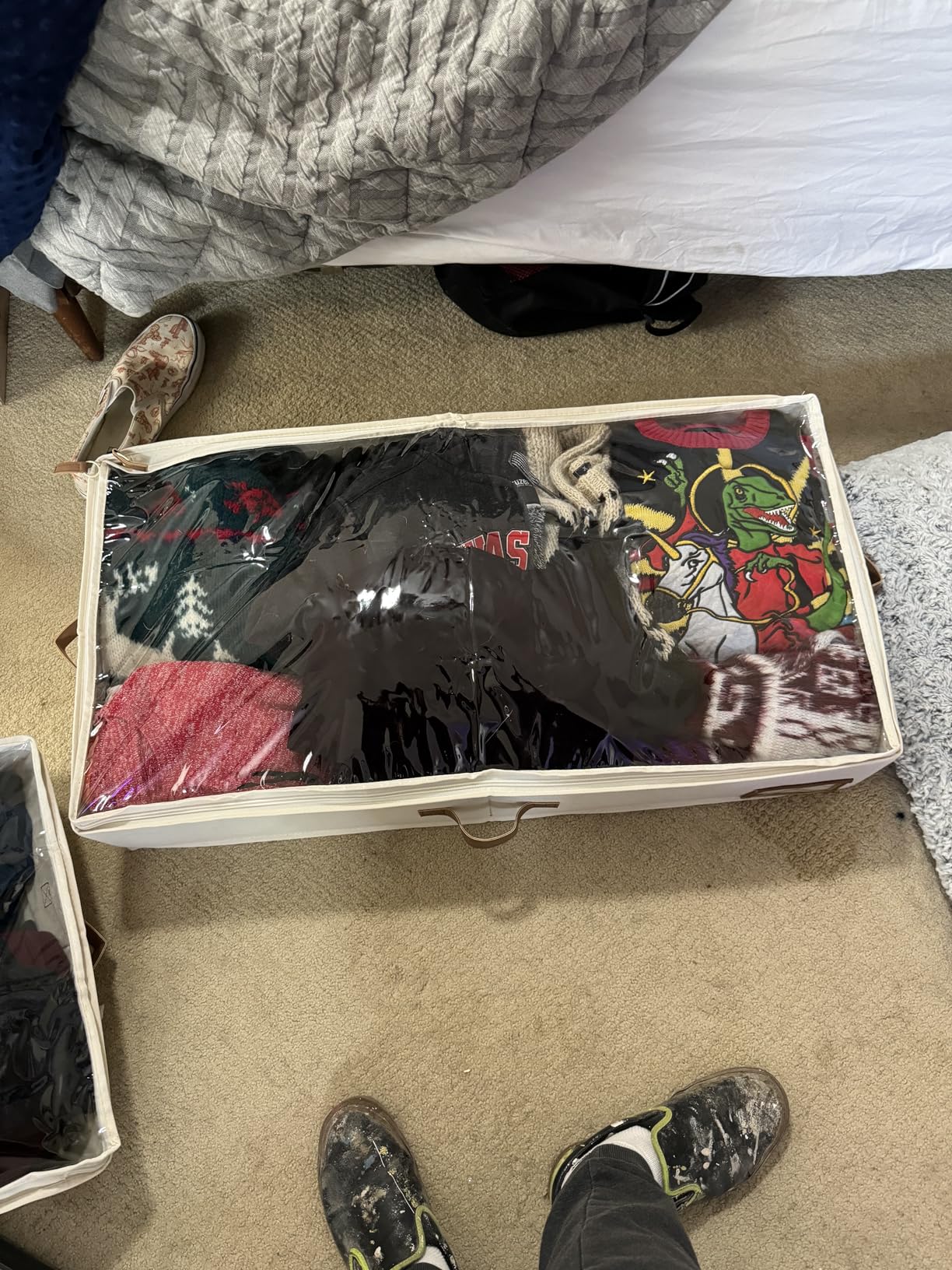 StorageWorks Large Under Bed Storage Containers with Handles and Label Holder, 2 Pack Ultra-thick Fabric Underbed Bins, Closet Organizer for Clothes, Blankets, Sweater customer photo 2