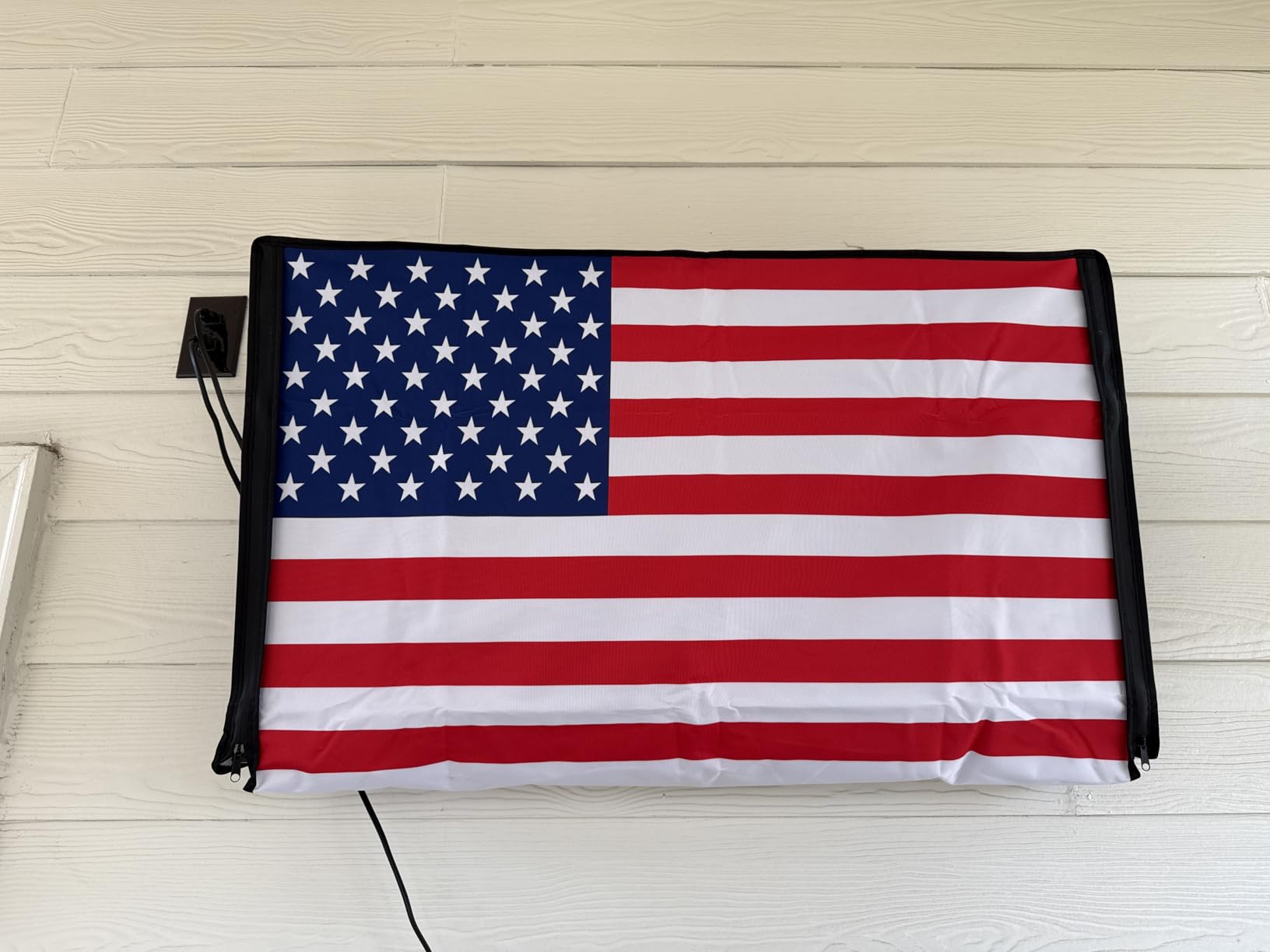 Outdoor TV Cover 60-65 Inch, IC ICLOVER 600D Heavy Duty 4 Season Weatherproof TV Screen Protector with Waterproof Zipper, Roll up Front Flap, Fit for Wall Mount Outside Television, LED, LCD, OLED TVs customer photo 2