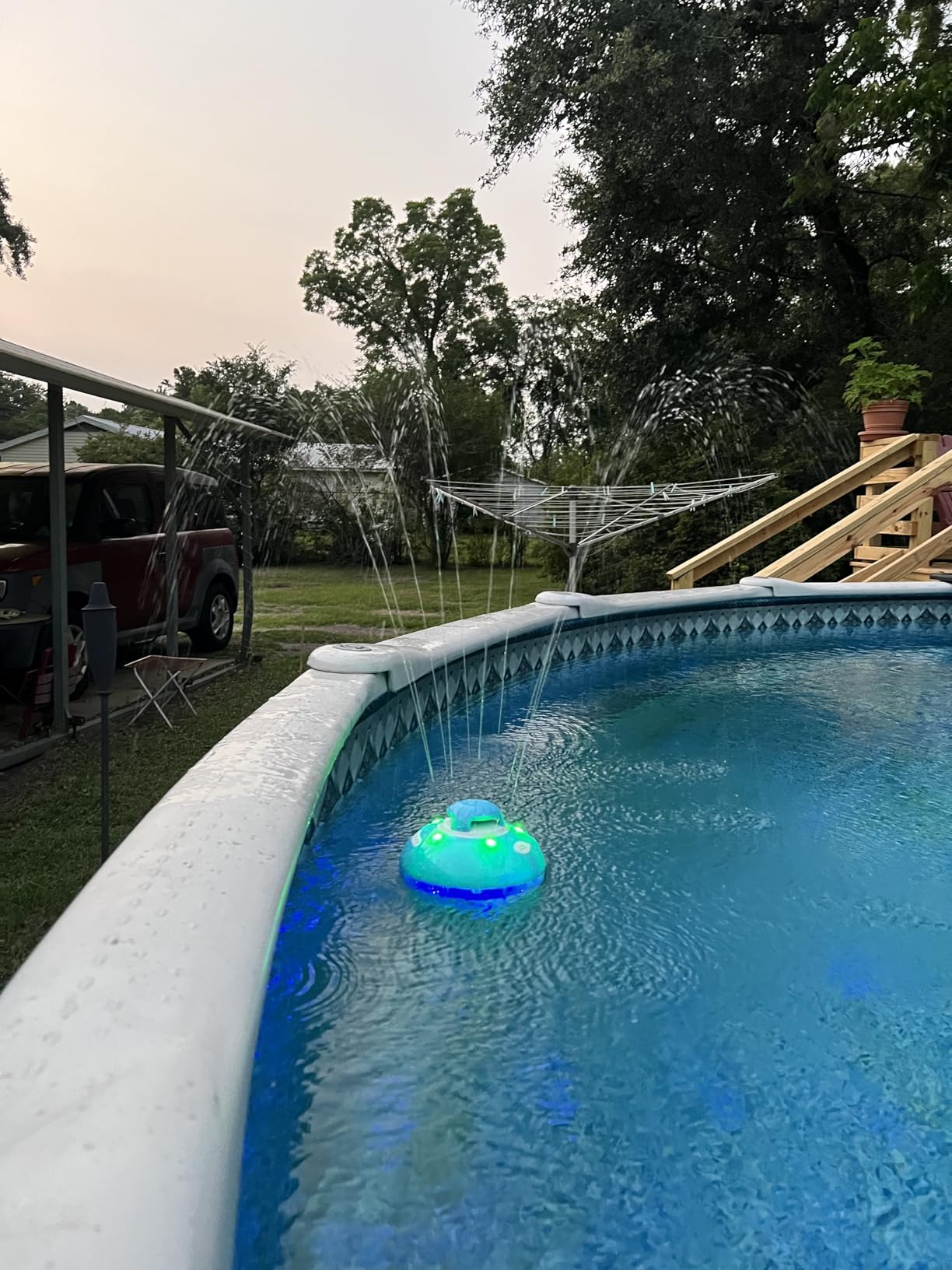 Blufree Floating Pool Speaker With Lights, Portable Bluetooth IP68 Waterproof Hot Tub Speaker for Outdoor Sports Home Party, Louder Volume, Rich Bass, Mic, 82 ft Wireless Range customer photo 1