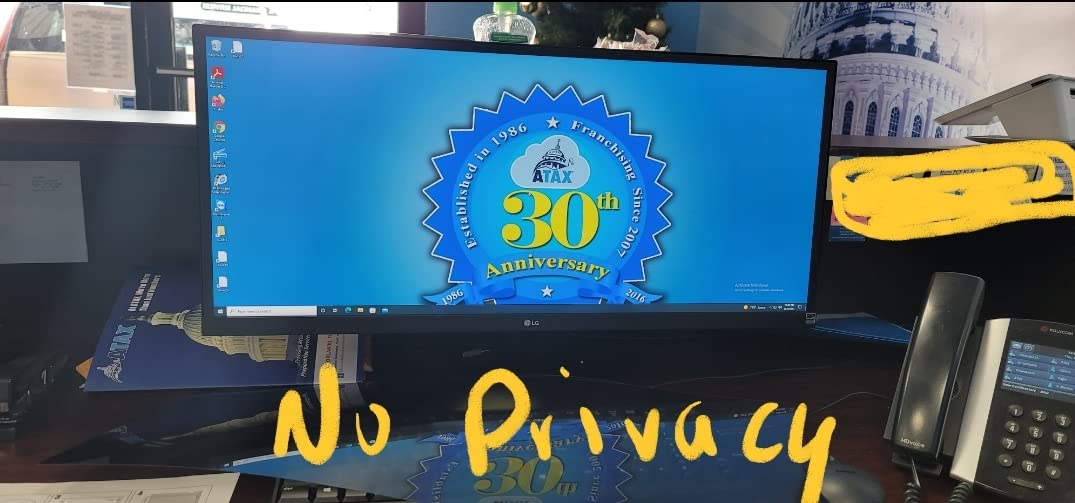 ZYY 34 Inch Computer Privacy Screen Filter With Anti Glare, Anti UV Protection, Curved Monitor Privacy Screen 21:9 Aspect Ratio customer photo 2