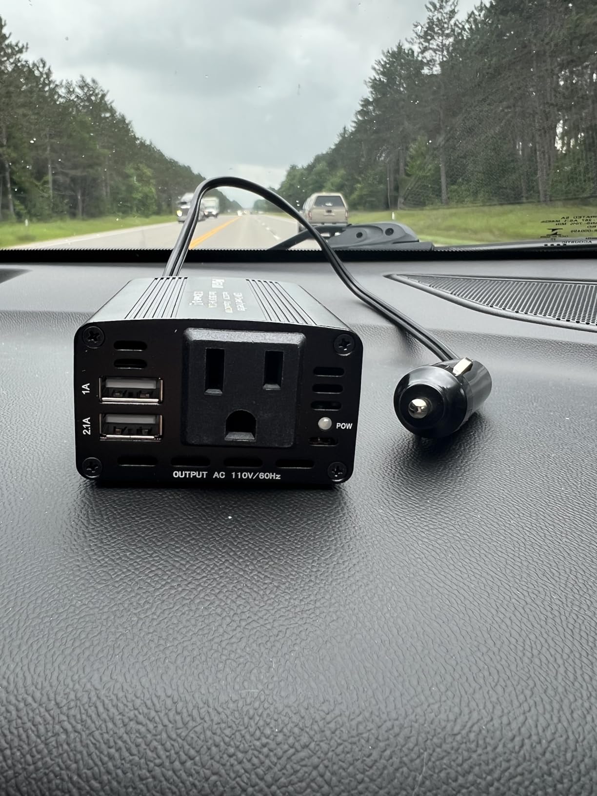 150W Car Power Inverter DC 12V to 110V AC Converter with 3.1A Dual USB Power inverters for Vehicles,Road Trip Essentials Camping Accessories Blue customer photo 1