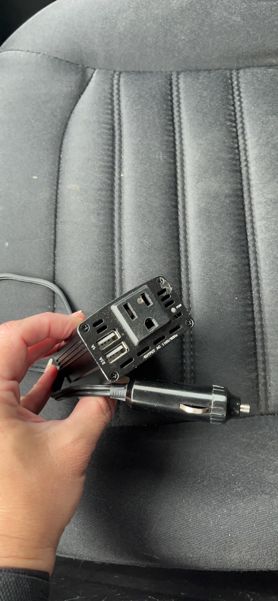 150W Car Power Inverter DC 12V to 110V AC Converter with 3.1A Dual USB Power inverters for Vehicles,Road Trip Essentials Camping Accessories Blue customer photo 2