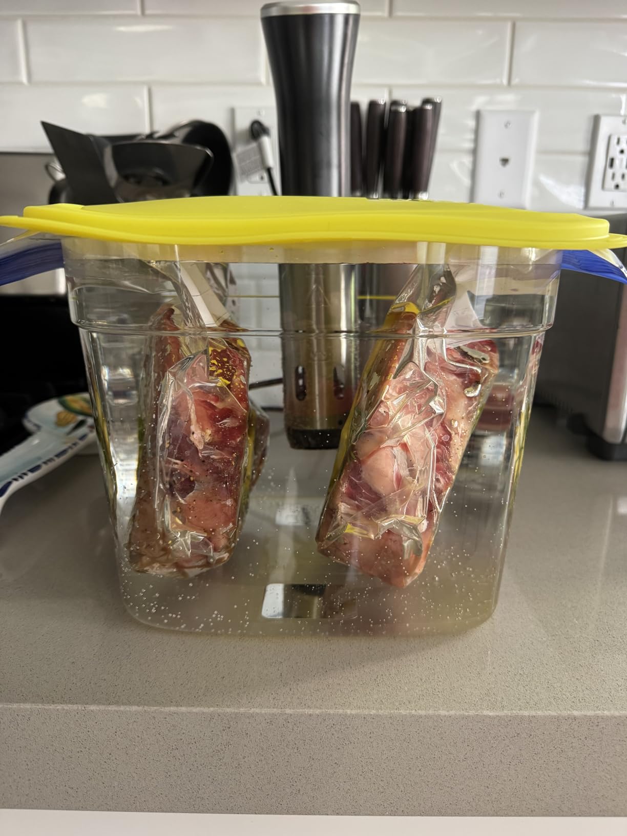 Sous Vide, Wancle Sous Vide Cooker 1100W IPX7 Waterproof Thermal Immersion Circulator With Reservation Function, Easy to store customer photo 2