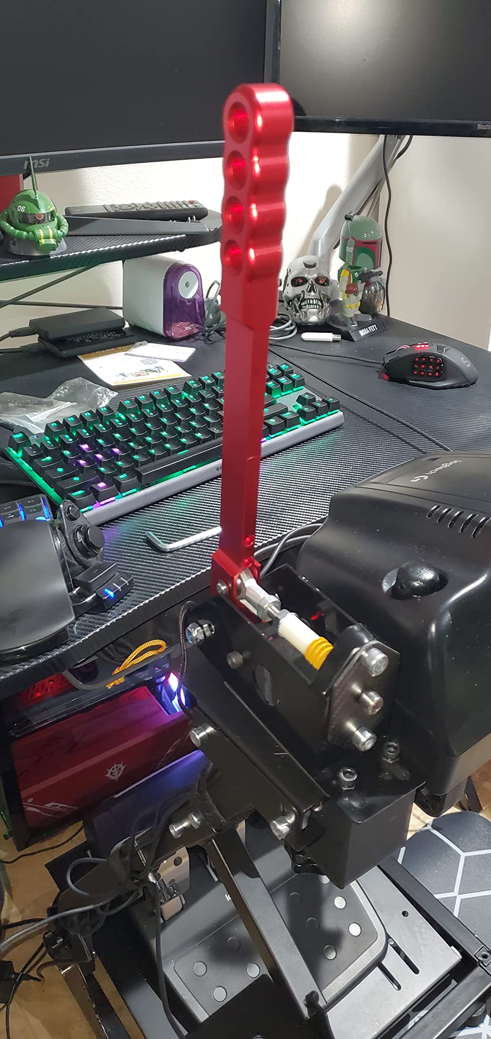 aikeec 64 Bit USB Handbrake PC Handbrake Hall Sensor for PC Widows Sim Racing Games G25 G27 G29 T500 FANATECOSW DIRT RALLY (With Clamp, Black) customer photo 2