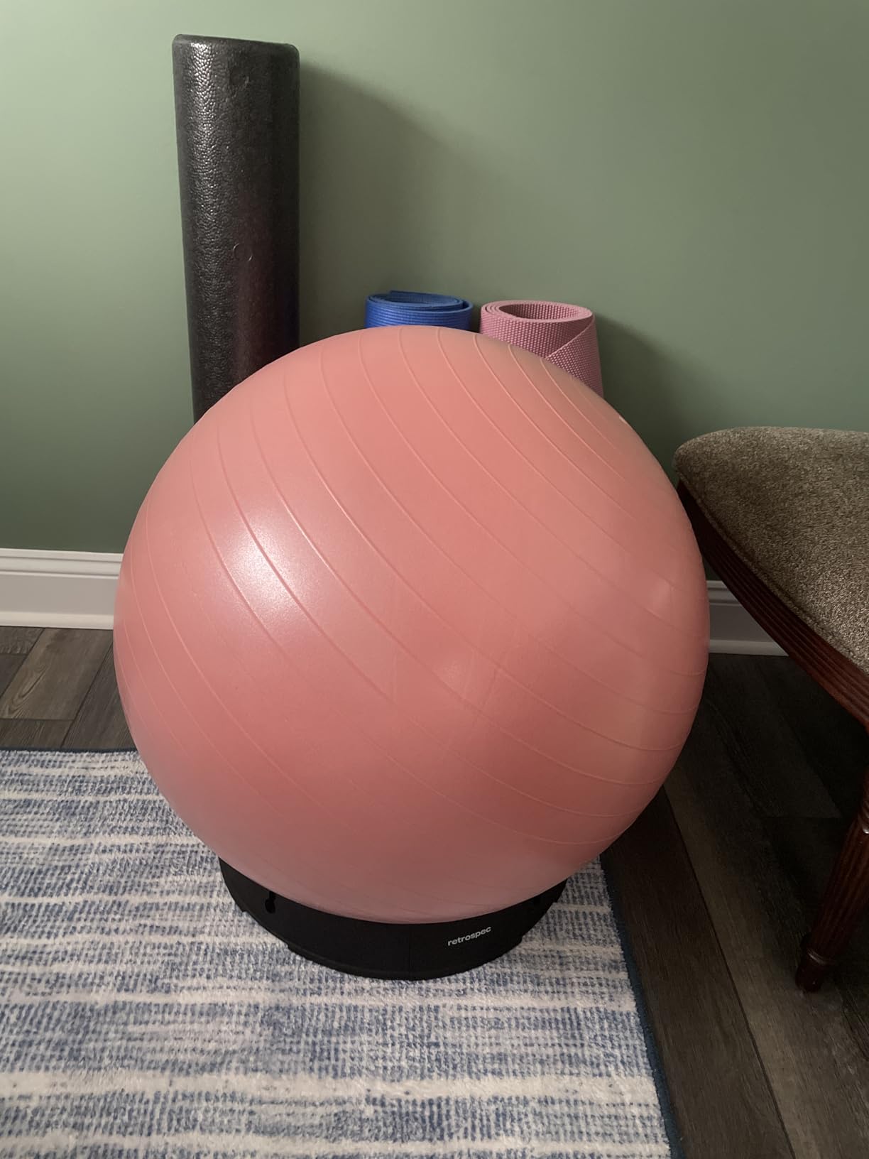 Retrospec Luna Exercise Ball with Pump - Anti-Burst Fitness Equipment for Yoga, Core Training & Stability - Home Gym Swiss Ball for Office & Pregnancy customer photo 1