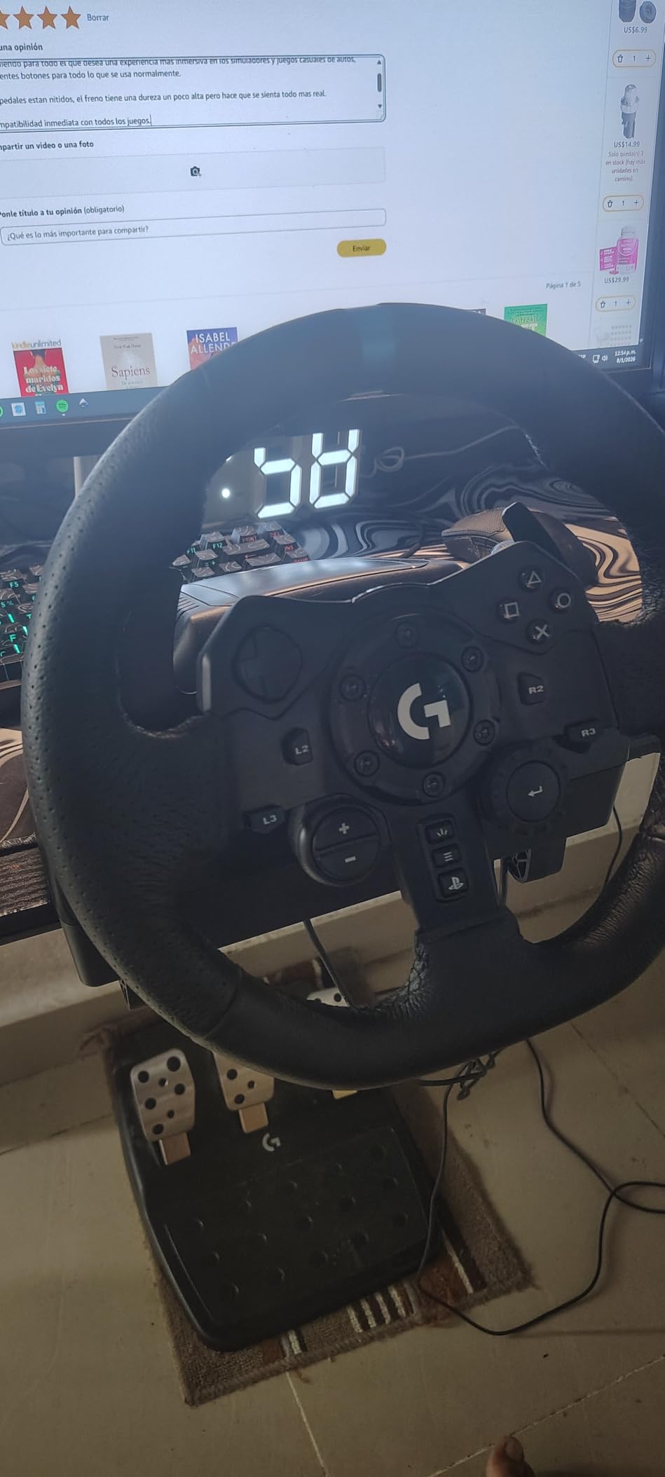 Logitech G923 Racing Wheel and Pedals, TRUEFORCE Force Feedback, Real Leather + Logitech G Driving Force Shifter - Xbox X|S, Xbox One, PC, Mac - Black customer photo 1