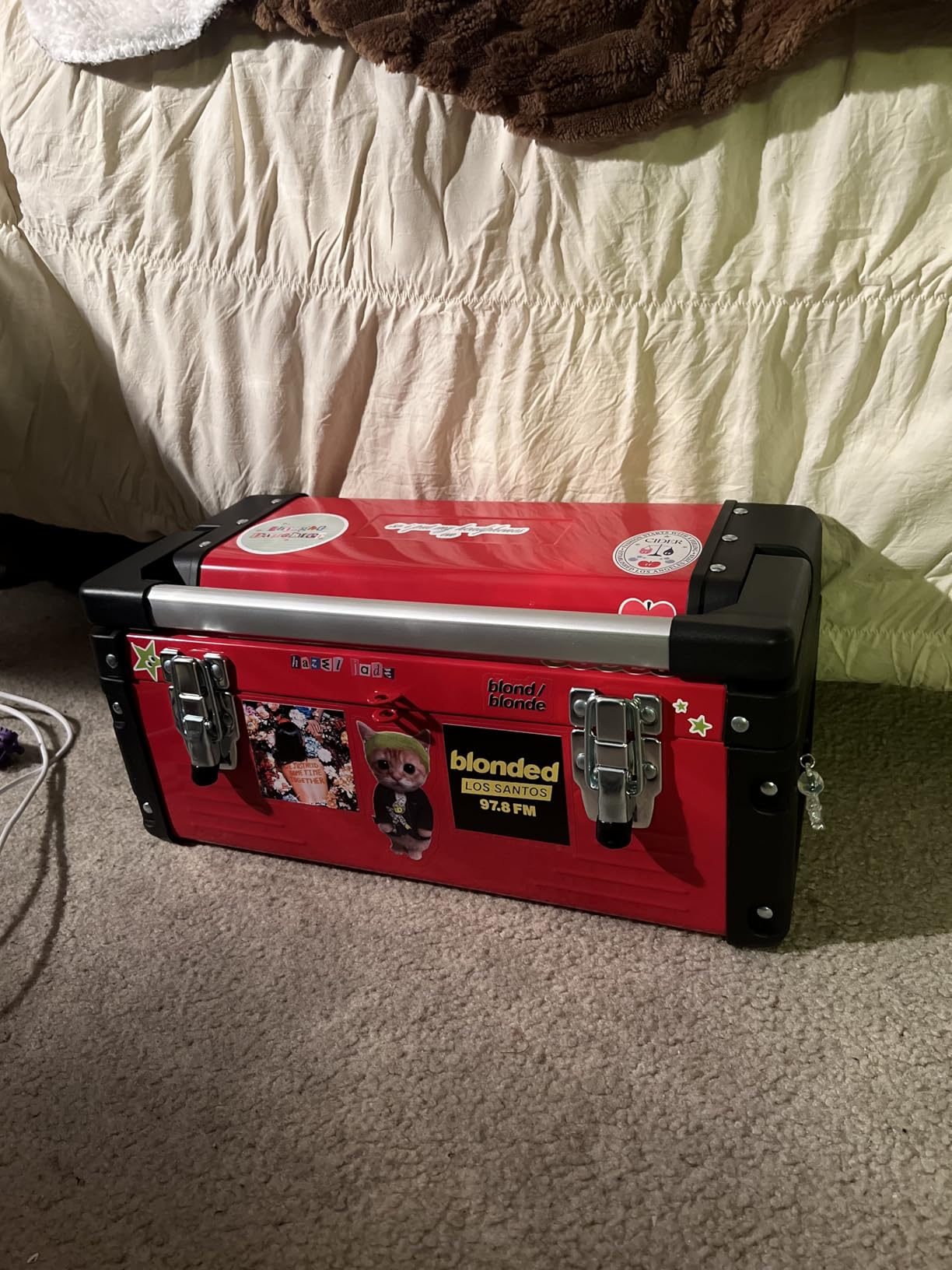 Steel Tool Box 15.5 Inch Small Portable Tool Organizer Box with Built-in Short Non-slip Handle Car Box with Removable tray customer photo 1