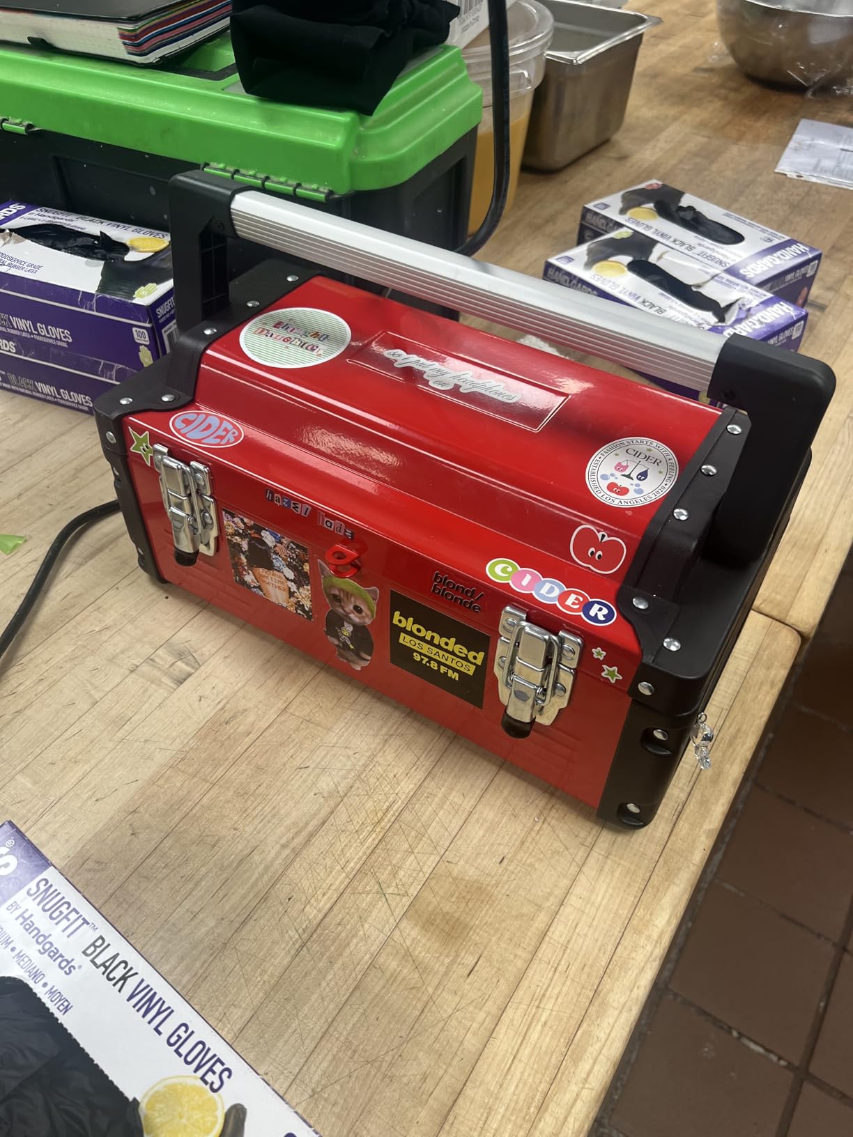 Steel Tool Box 15.5 Inch Small Portable Tool Organizer Box with Built-in Short Non-slip Handle Car Box with Removable tray customer photo 2