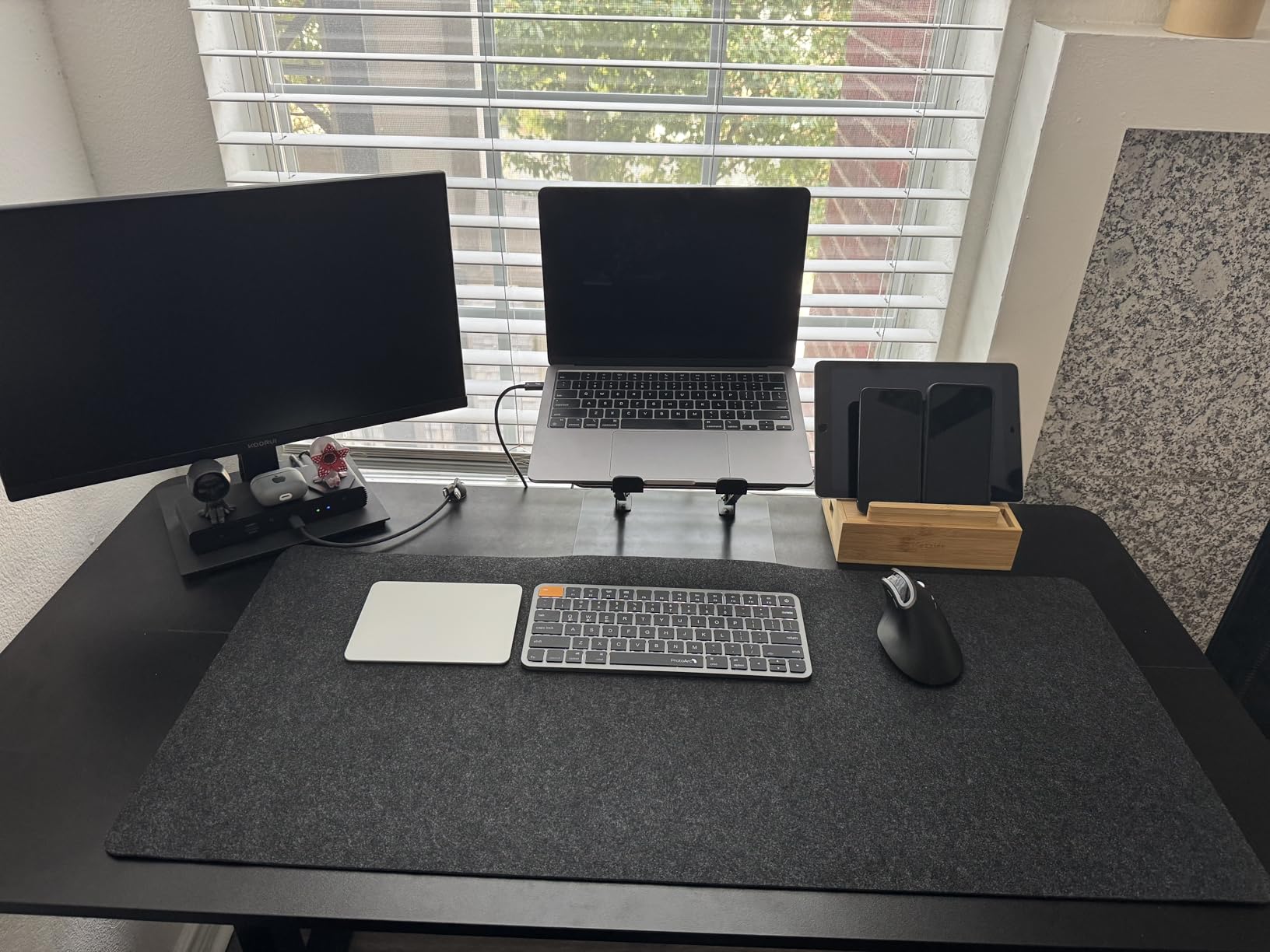 DAWNTREES Large Felt Desk Mat, 40''x16'' Non-Slip Full Desk Mouse Pad, Office Computer Desk Mat for Keyboard, 100X40cm Felt Desktop Mat for Desk Pad Protector customer photo 2