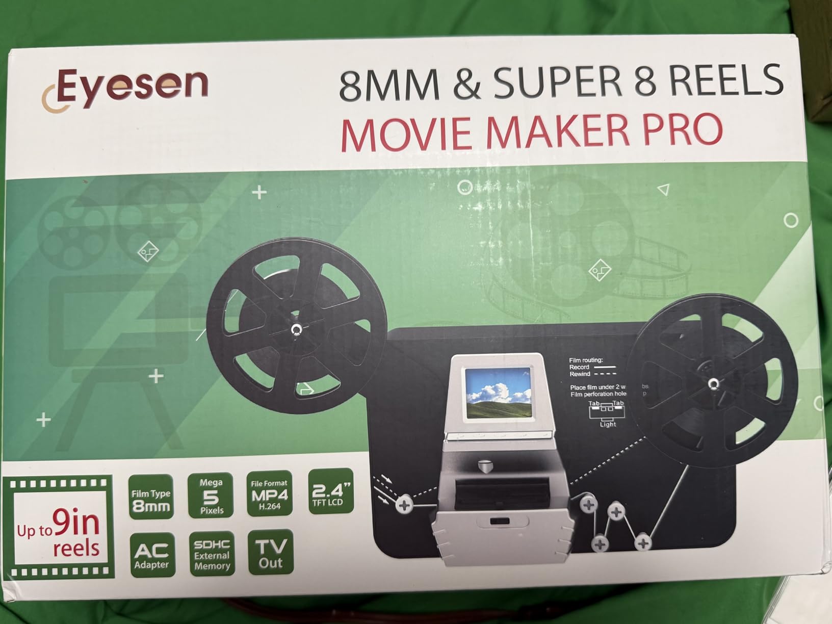 8mm & Super 8 Film to Digital Converter, Film Scanner Digitizer with 2.4