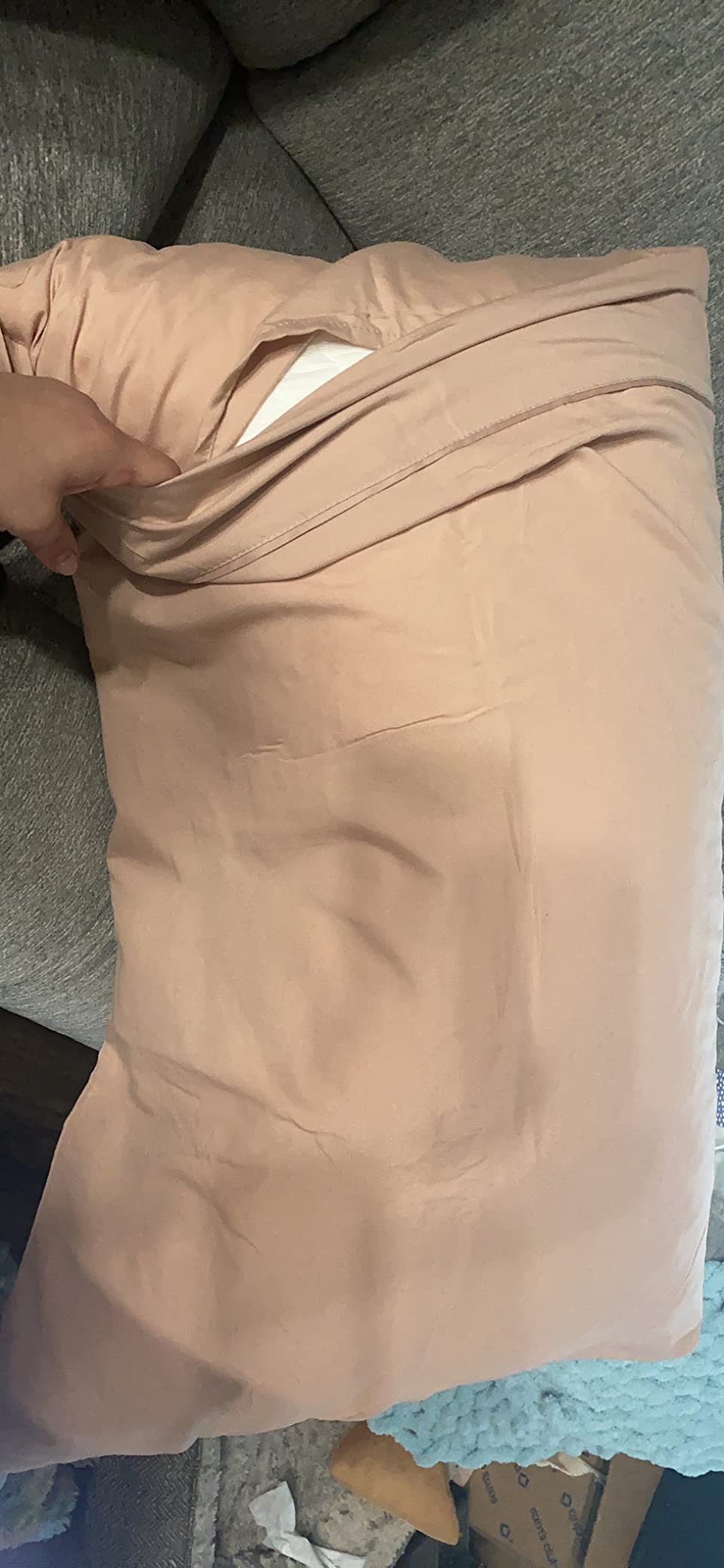 Sidney Sleep Adjustable Curved Contour Fill Pillow - Queen Size - for Side and Back Sleepers - Neck & Shoulder Comfort Support - Extra Fill Included (White) customer photo 1