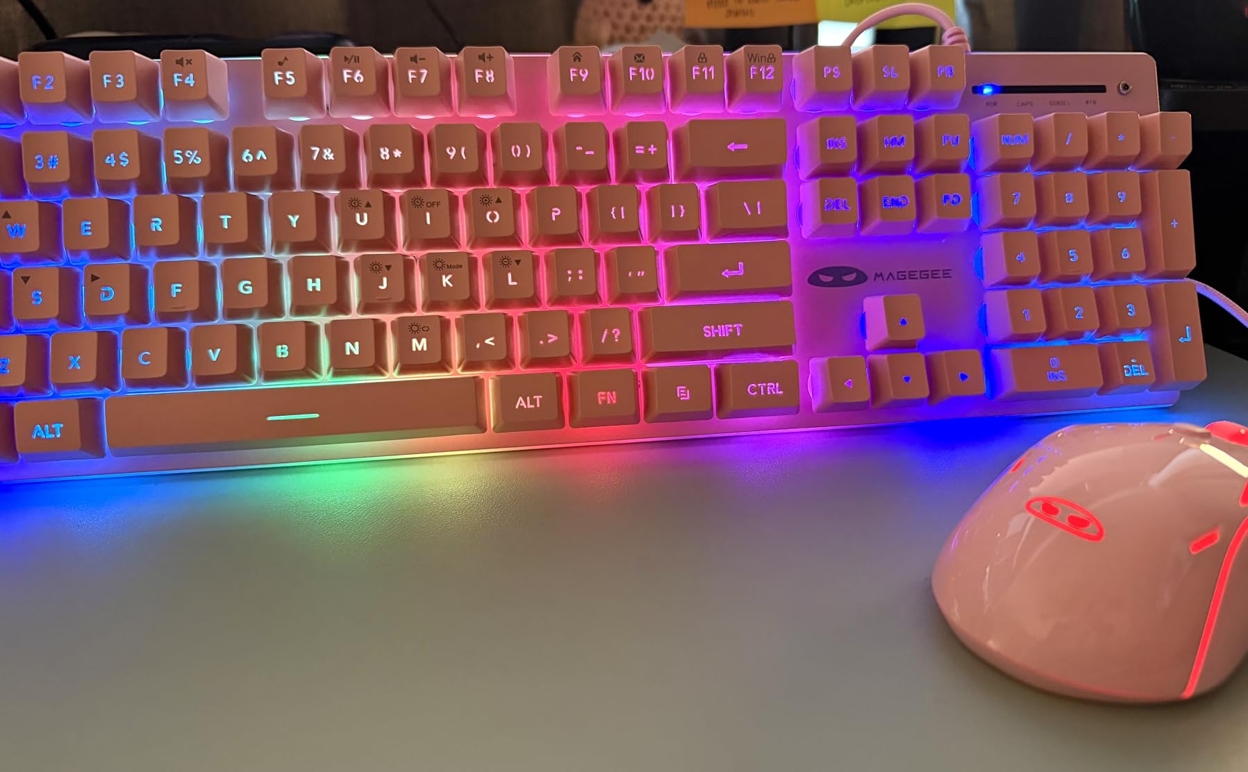 MageGee GT838 Gaming Keyboard and Mouse Combo, 104 Keys RGB Backlit Quiet Wired Keyboards for Laptop PC MAC, with Number Pad, Metal Panel, Anti-Ghosting, Pink customer photo 1